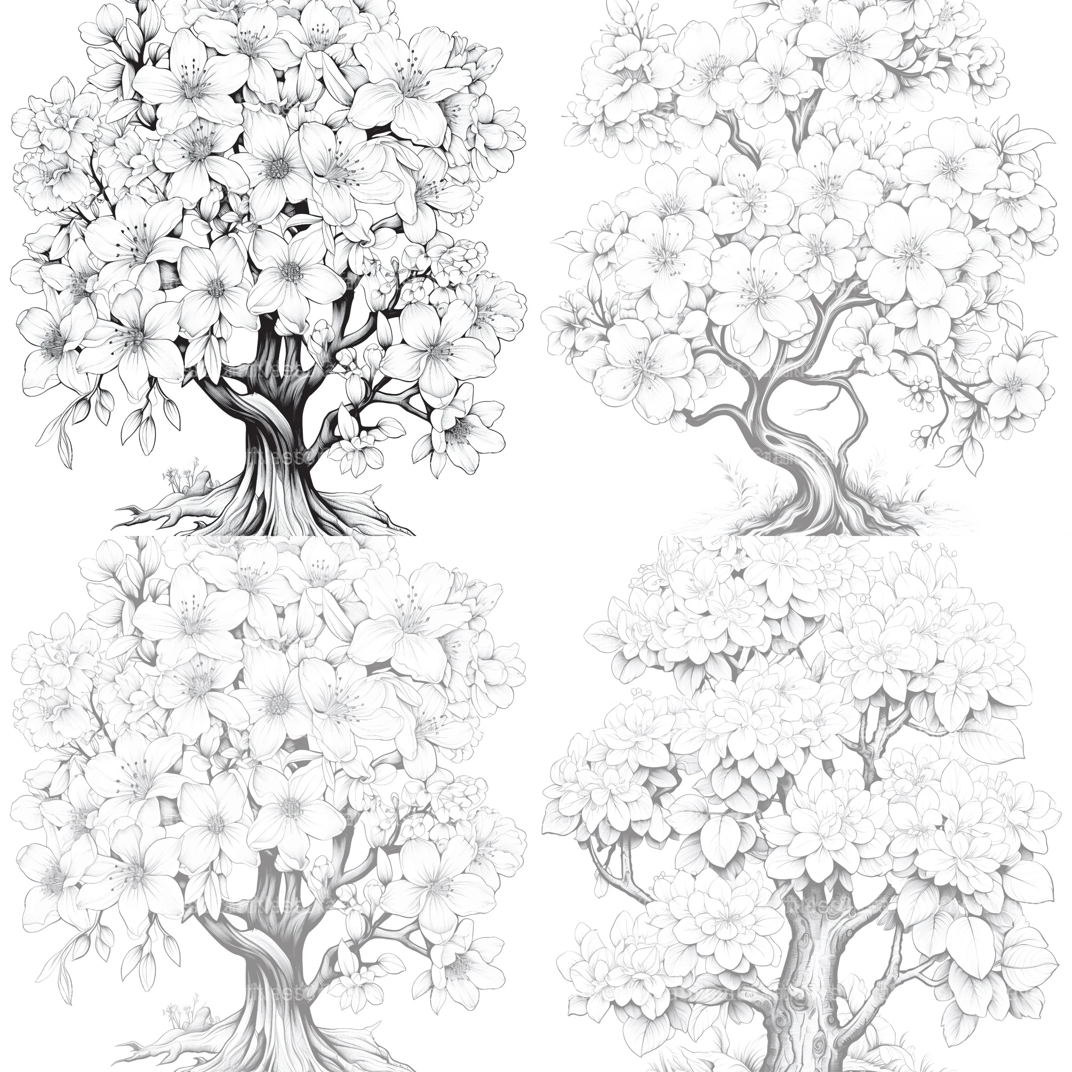 Blooming Tree Coloring Book - CraftNest - Digital Crafting and Art