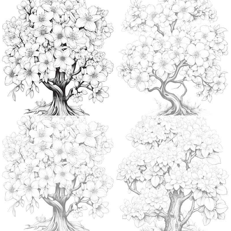 Blooming Tree Coloring Book - CraftNest - Digital Crafting and Art
