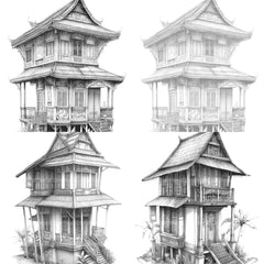 Indonesian Tiny House Coloring Book - CraftNest - Digital Crafting and Art