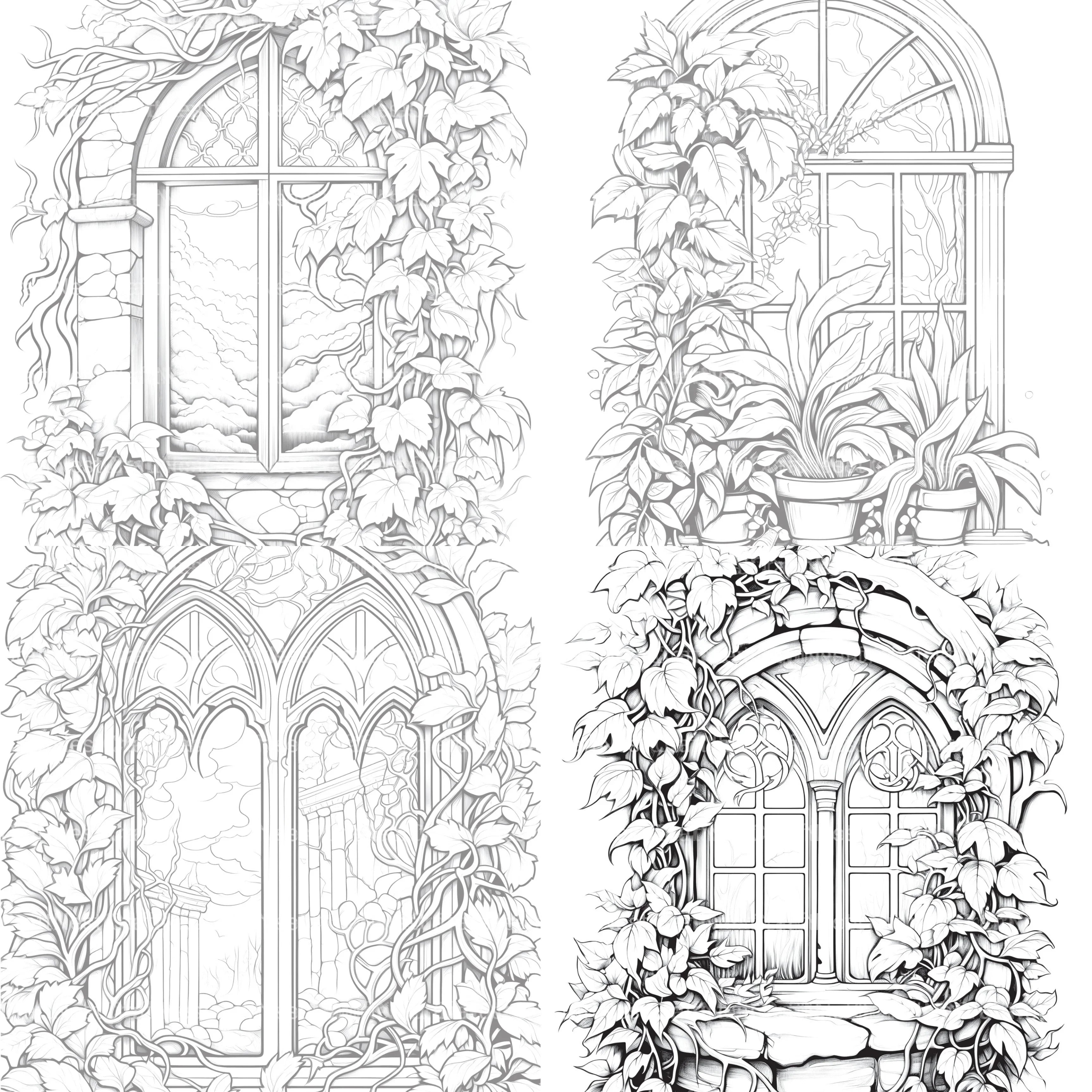 Blooming Window Coloring Book - CraftNest - Digital Crafting and Art