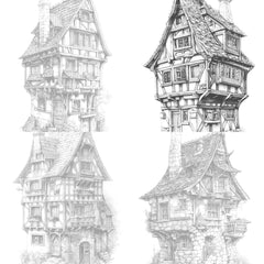 Medieval Tiny House Coloring Book - CraftNest - Digital Crafting and Art