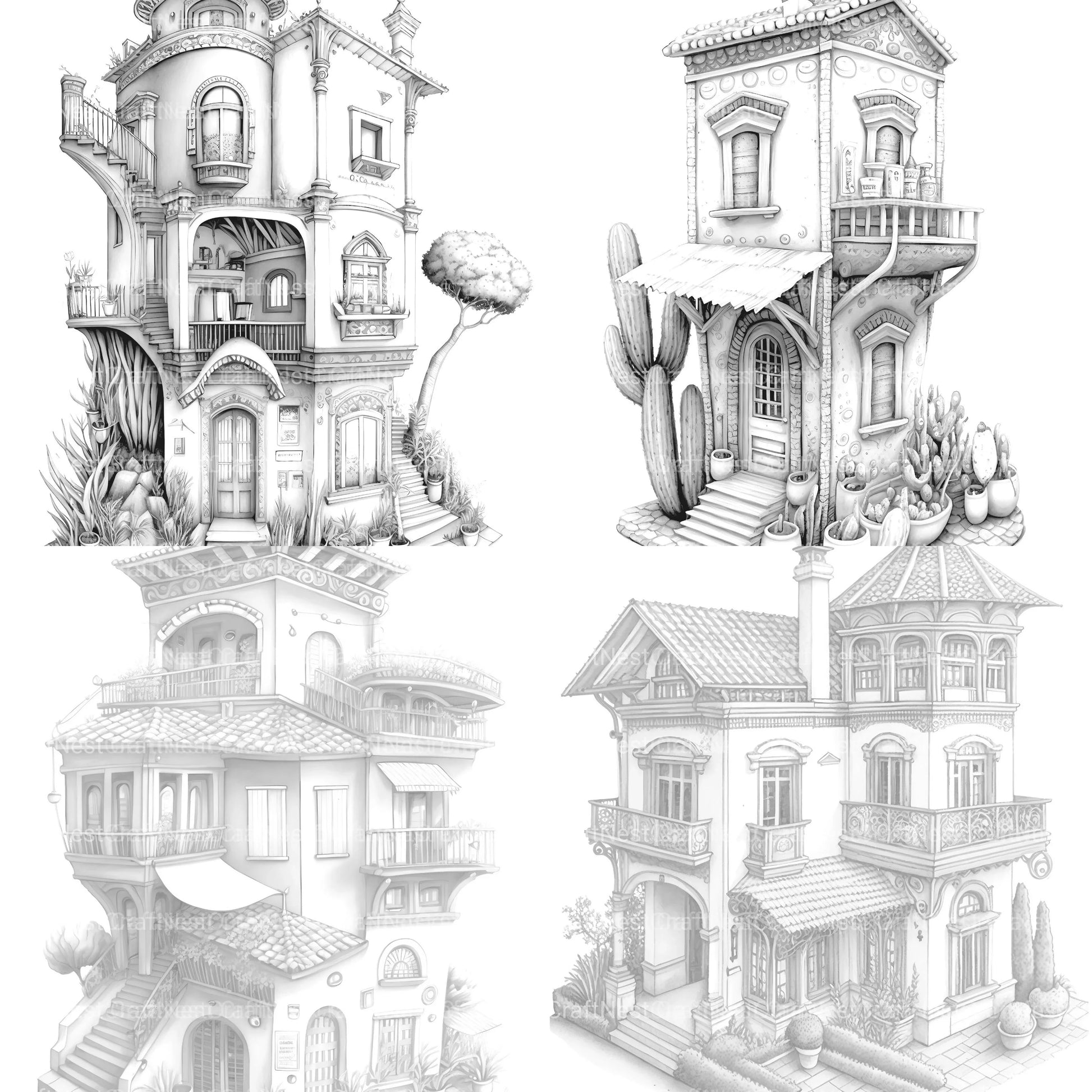 Chile Tiny House Coloring Book 1 - CraftNest - Digital Crafting and Art