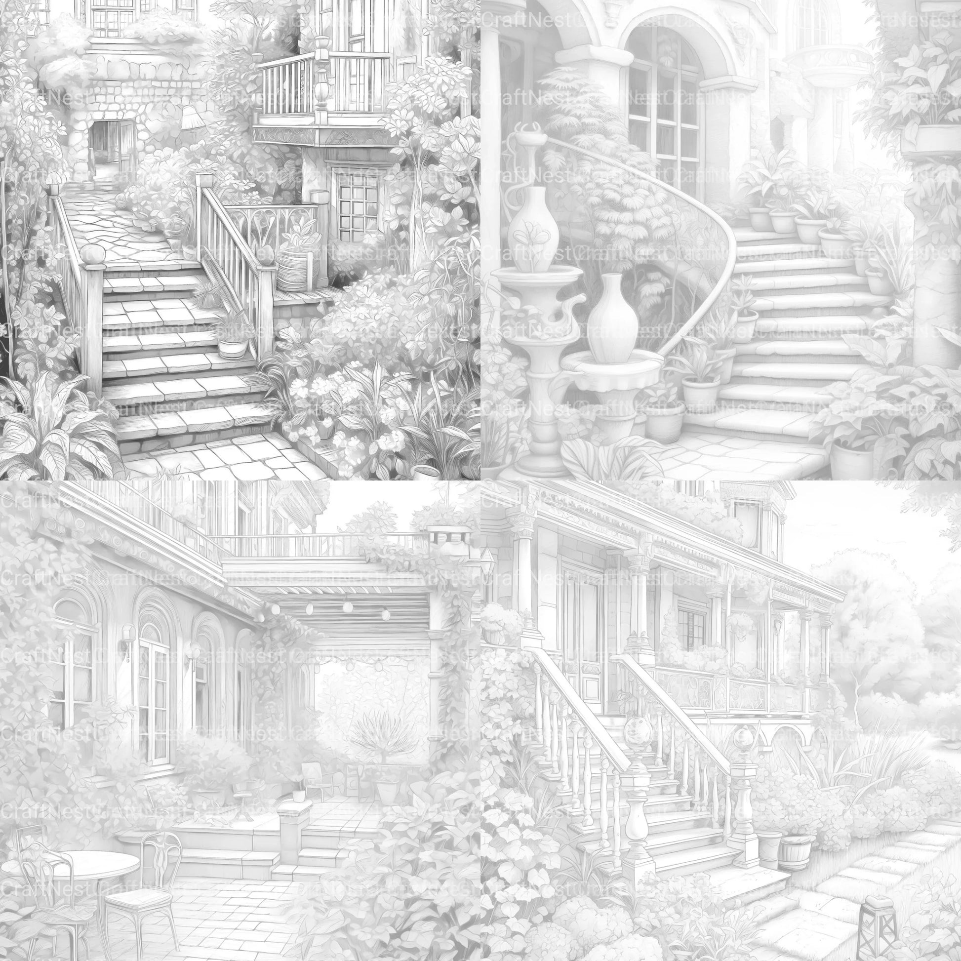 Garden Terrace Coloring Book - CraftNest - Digital Crafting and Art