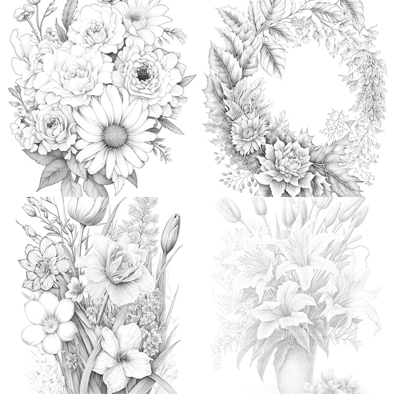 Flower Coloring Book 3 - CraftNest - Digital Crafting and Art