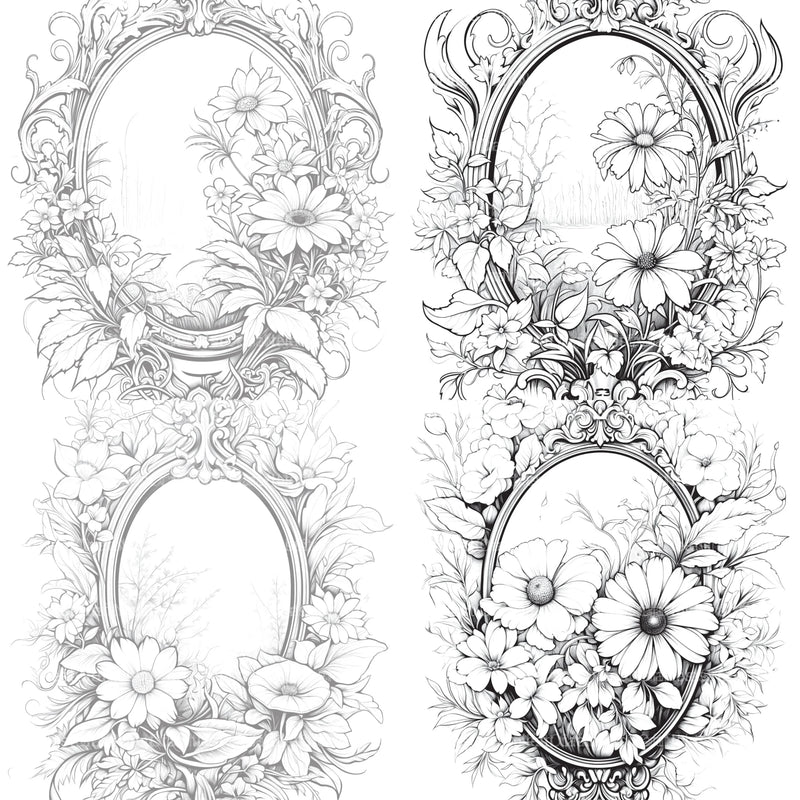 Blooming Mirror Coloring Book - CraftNest - Digital Crafting and Art