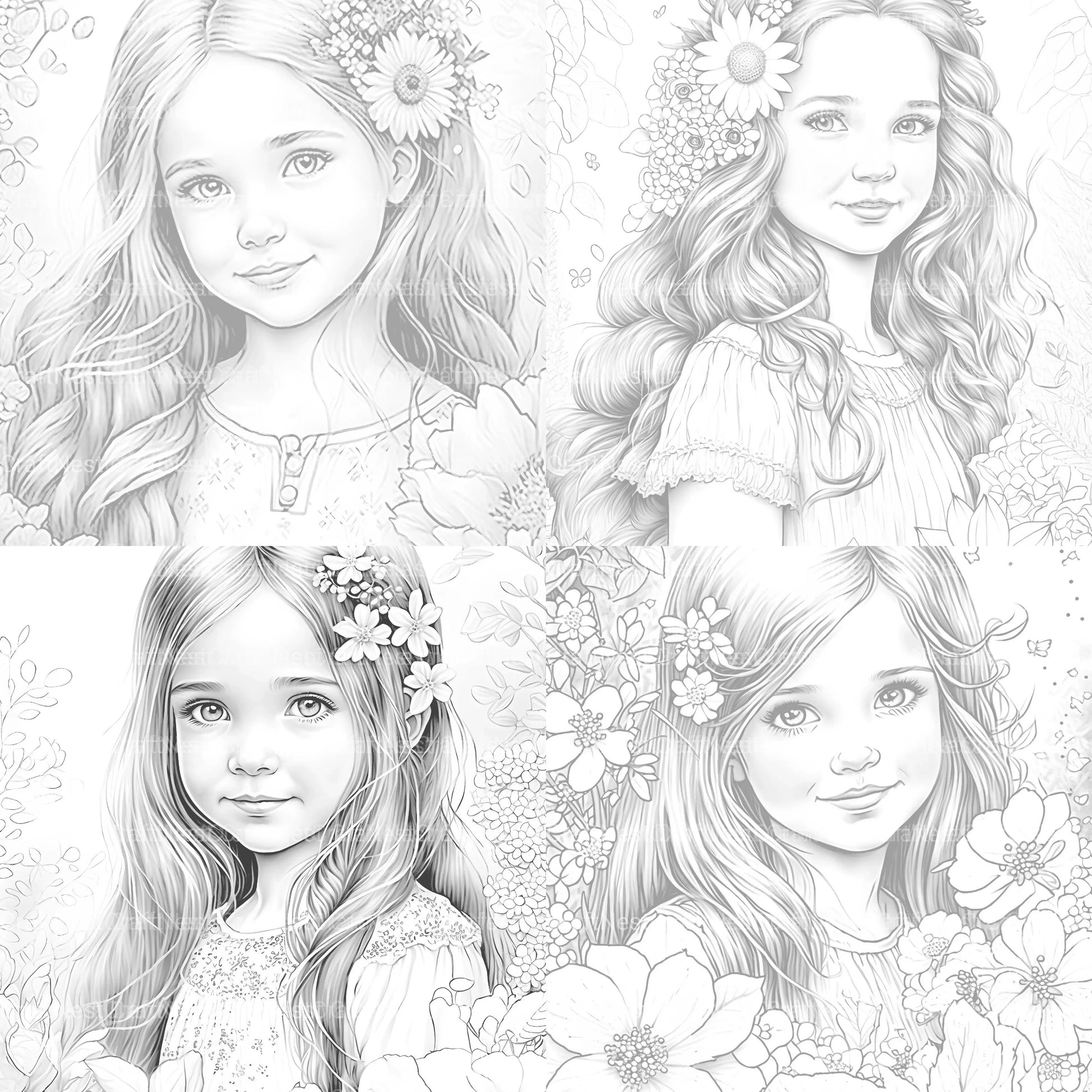 Flower Girl Coloring Book - CraftNest - Digital Crafting and Art
