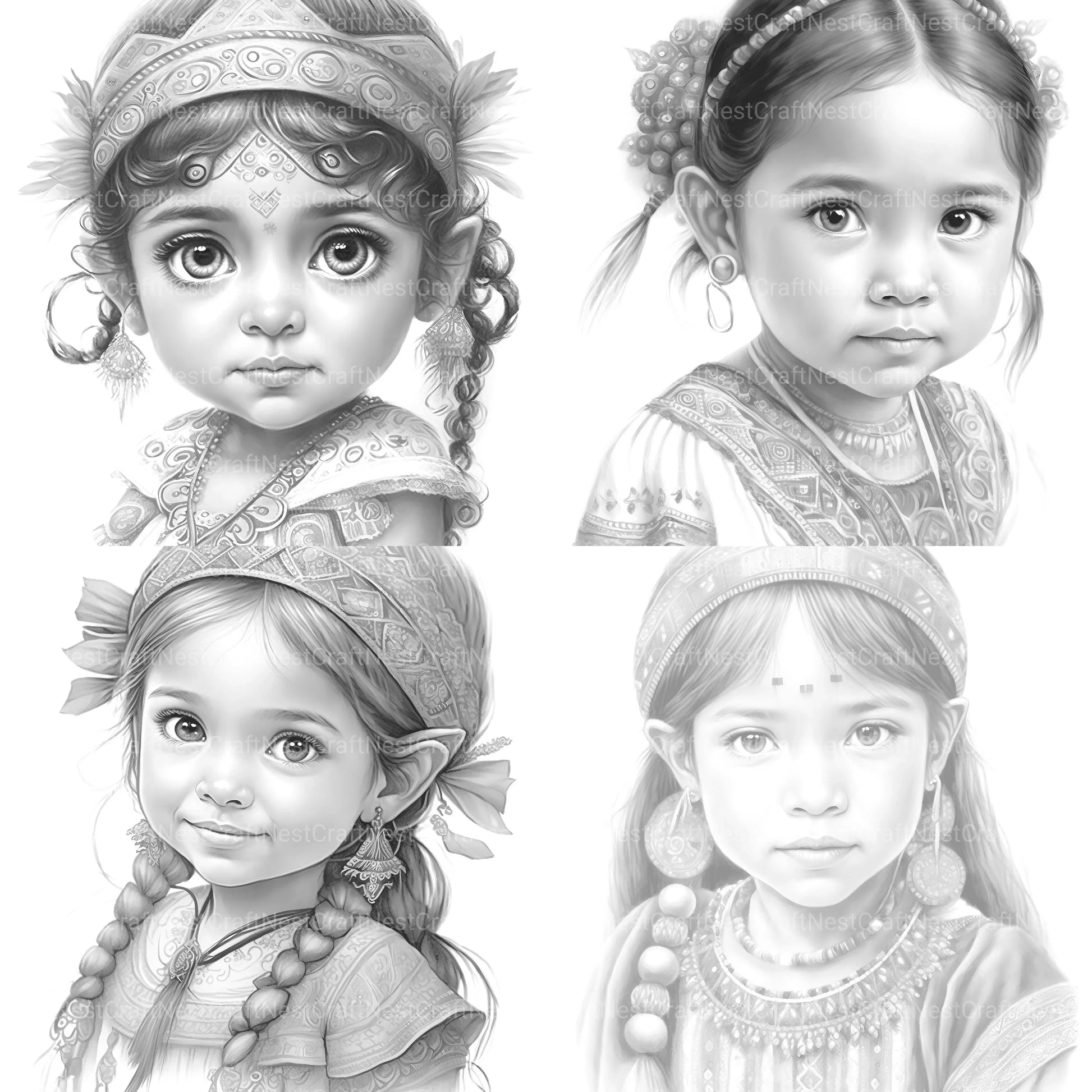 Cute Maya Girl Coloring Book - CraftNest - Digital Crafting and Art