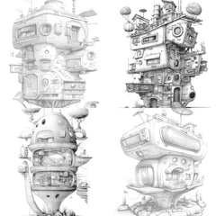 Futuristic Tiny House Coloring Book - CraftNest - Digital Crafting and Art