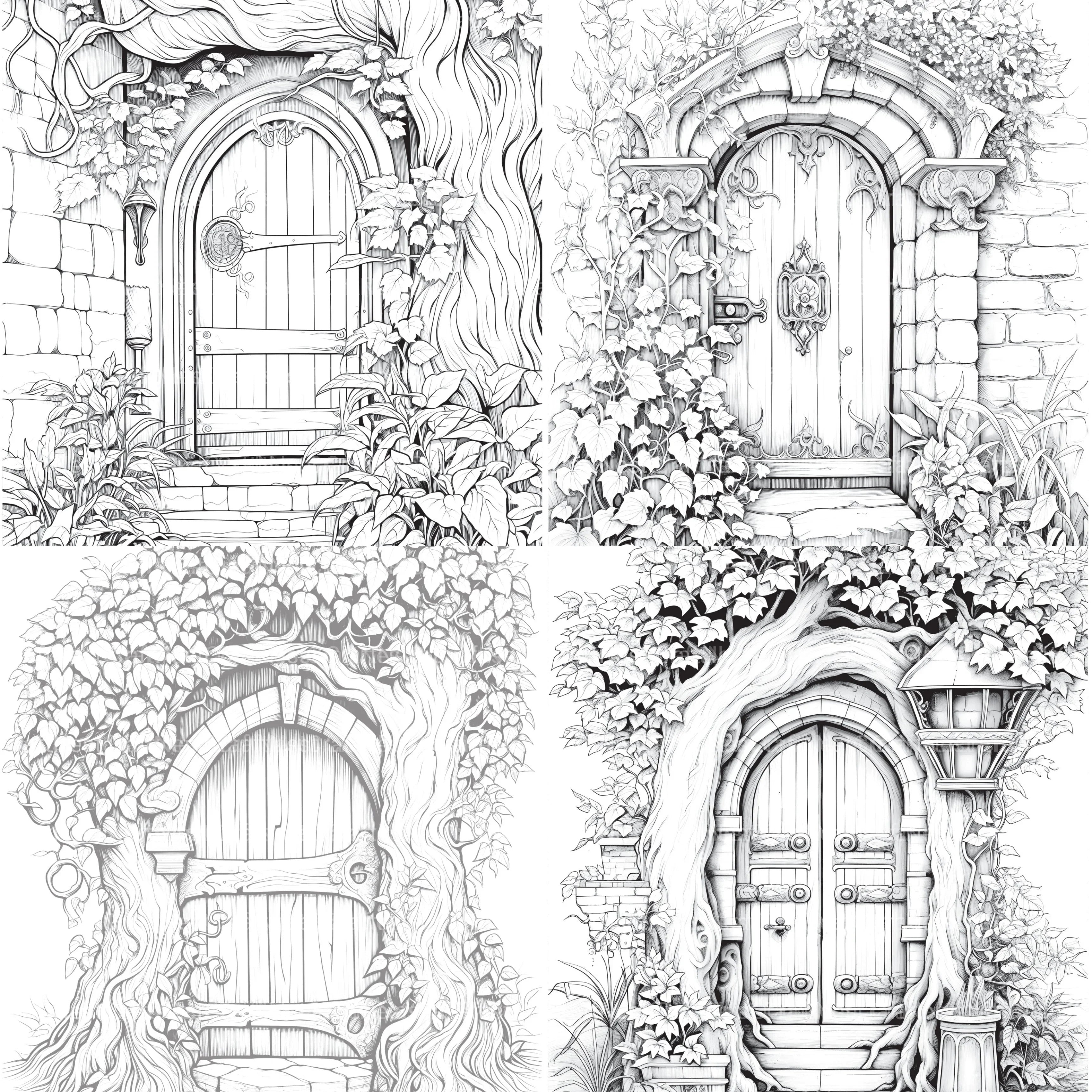 Blooming Door Coloring Book - CraftNest - Digital Crafting and Art