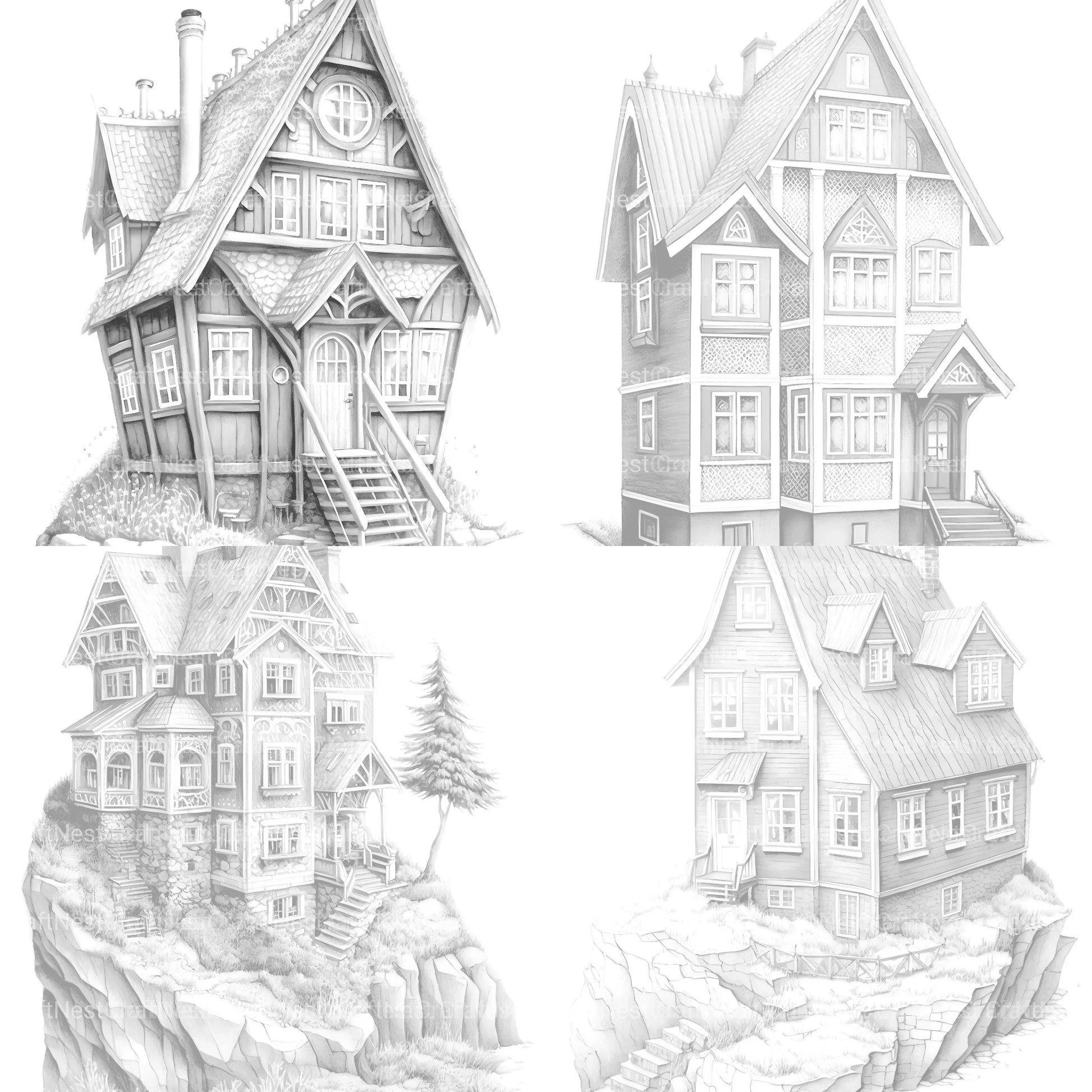 Norwegian Tiny House Coloring Book - CraftNest - Digital Crafting and Art