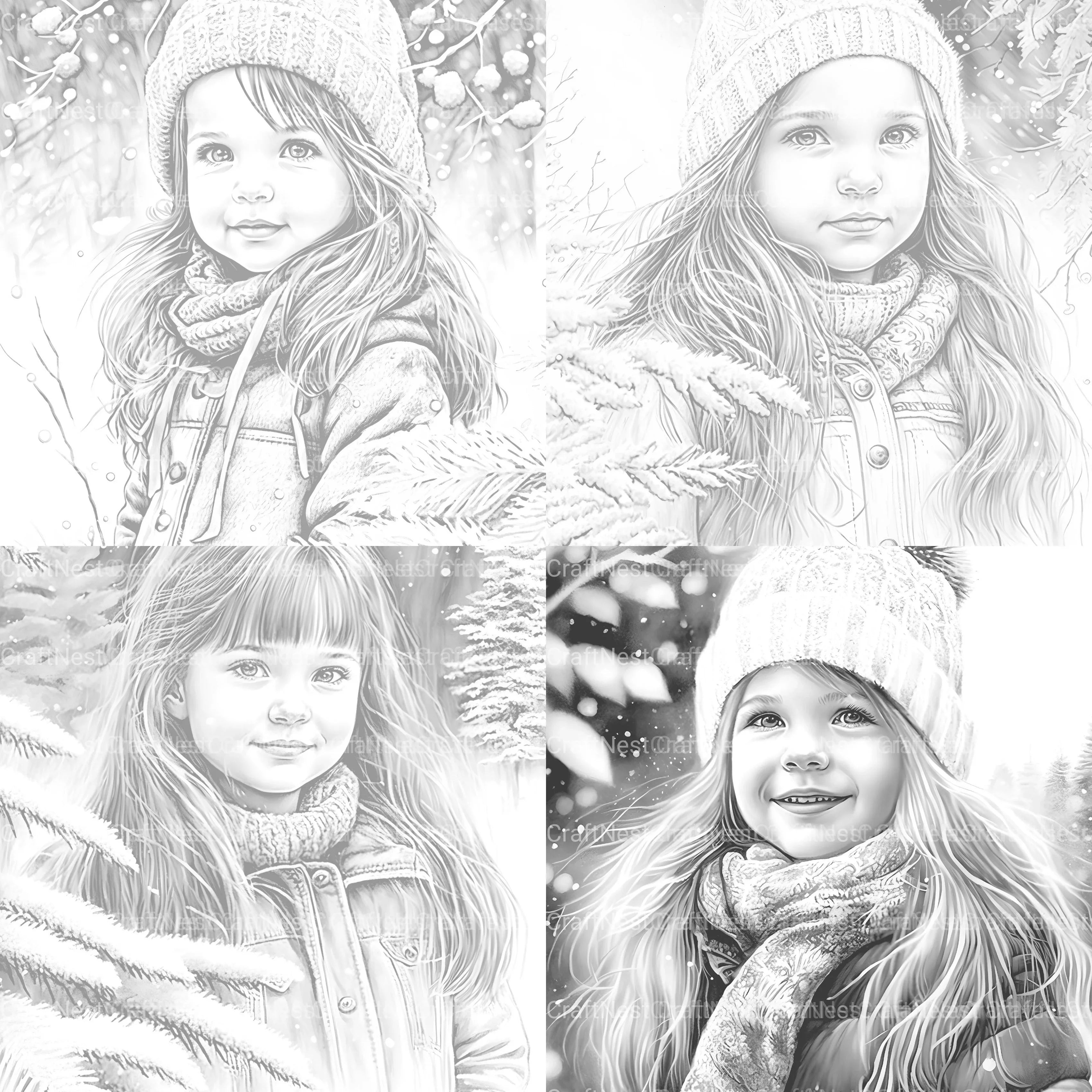 Winter Girl Coloring Book - CraftNest - Digital Crafting and Art