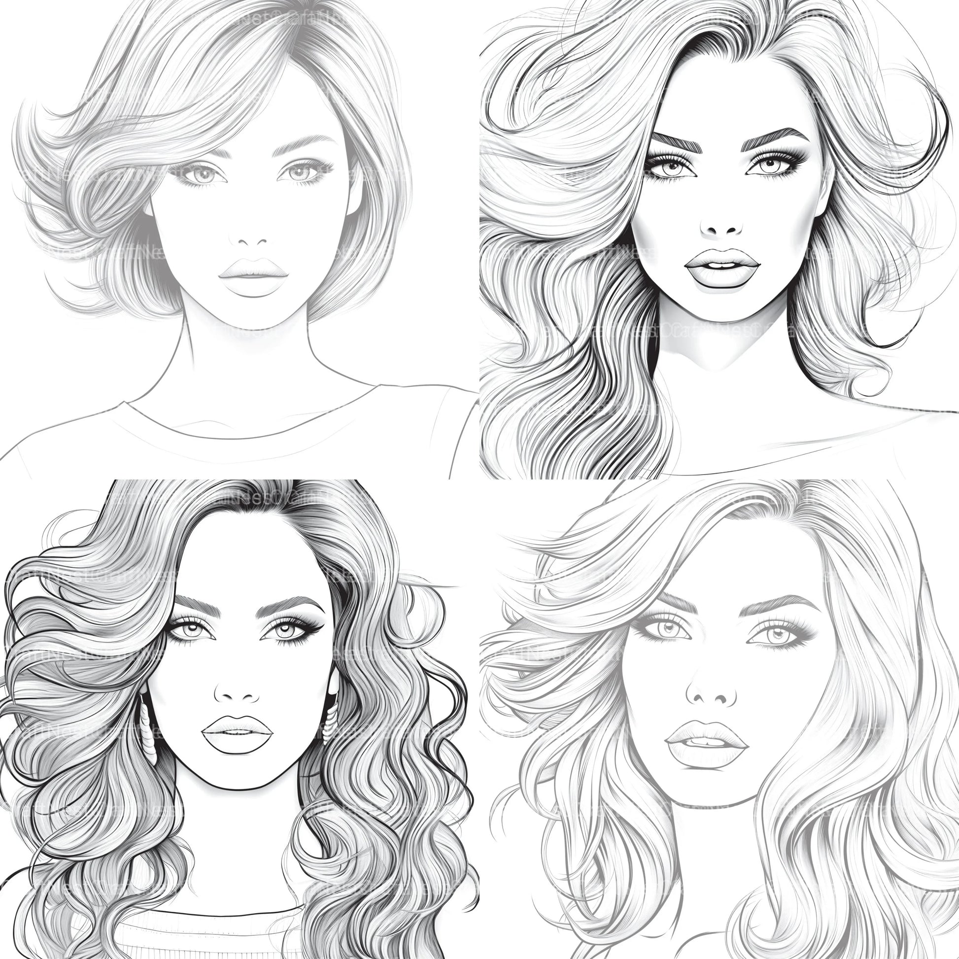 Beautiful Women Coloring Book - CraftNest - Digital Crafting and Art