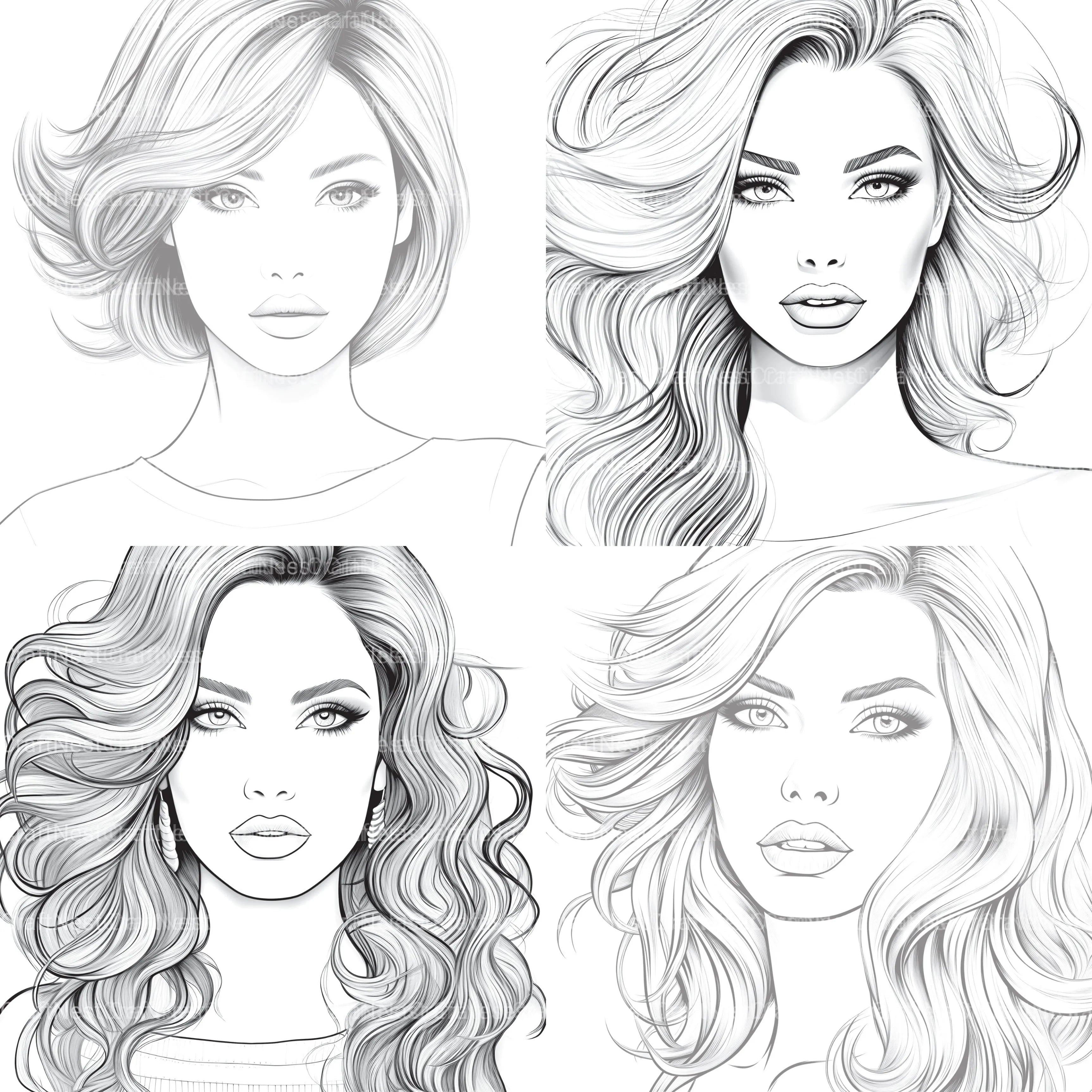 Beautiful Women Coloring Book - CraftNest - Digital Crafting and Art