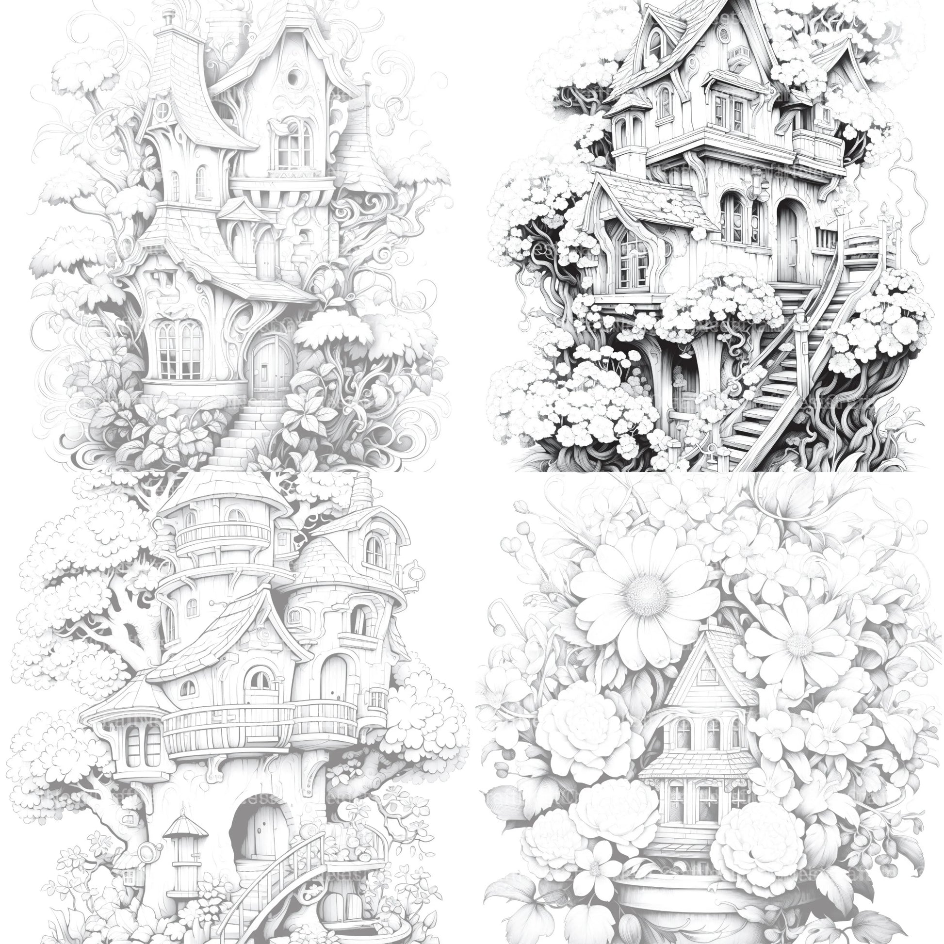 Blooming House Coloring Book - CraftNest - Digital Crafting and Art