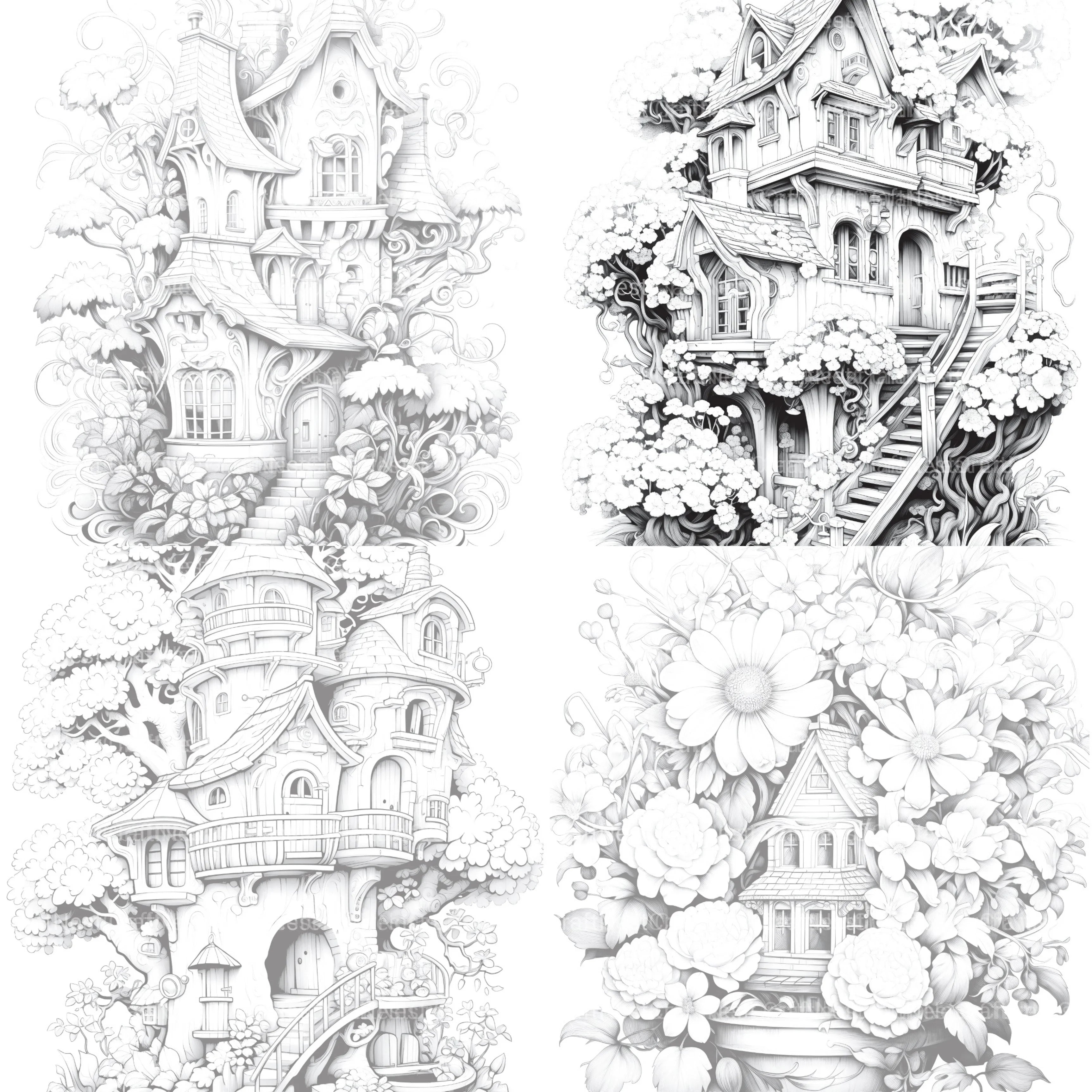 Blooming House Coloring Book - CraftNest - Digital Crafting and Art