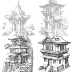 Tibetan Tiny House Coloring Book - CraftNest - Digital Crafting and Art