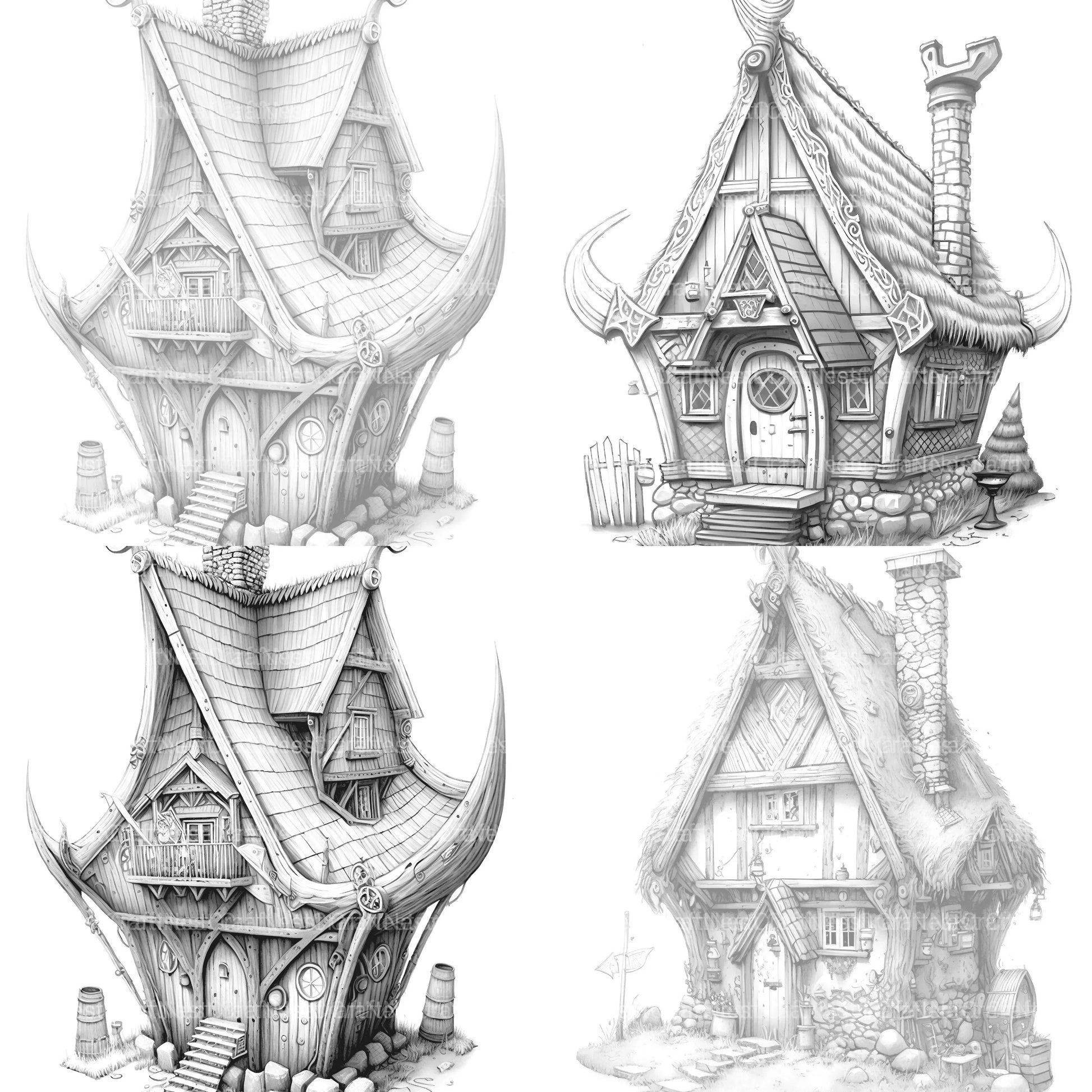 Viking Tiny House Coloring Book - CraftNest - Digital Crafting and Art