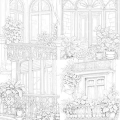 Mediterranean Windows Coloring Book - CraftNest - Digital Crafting and Art