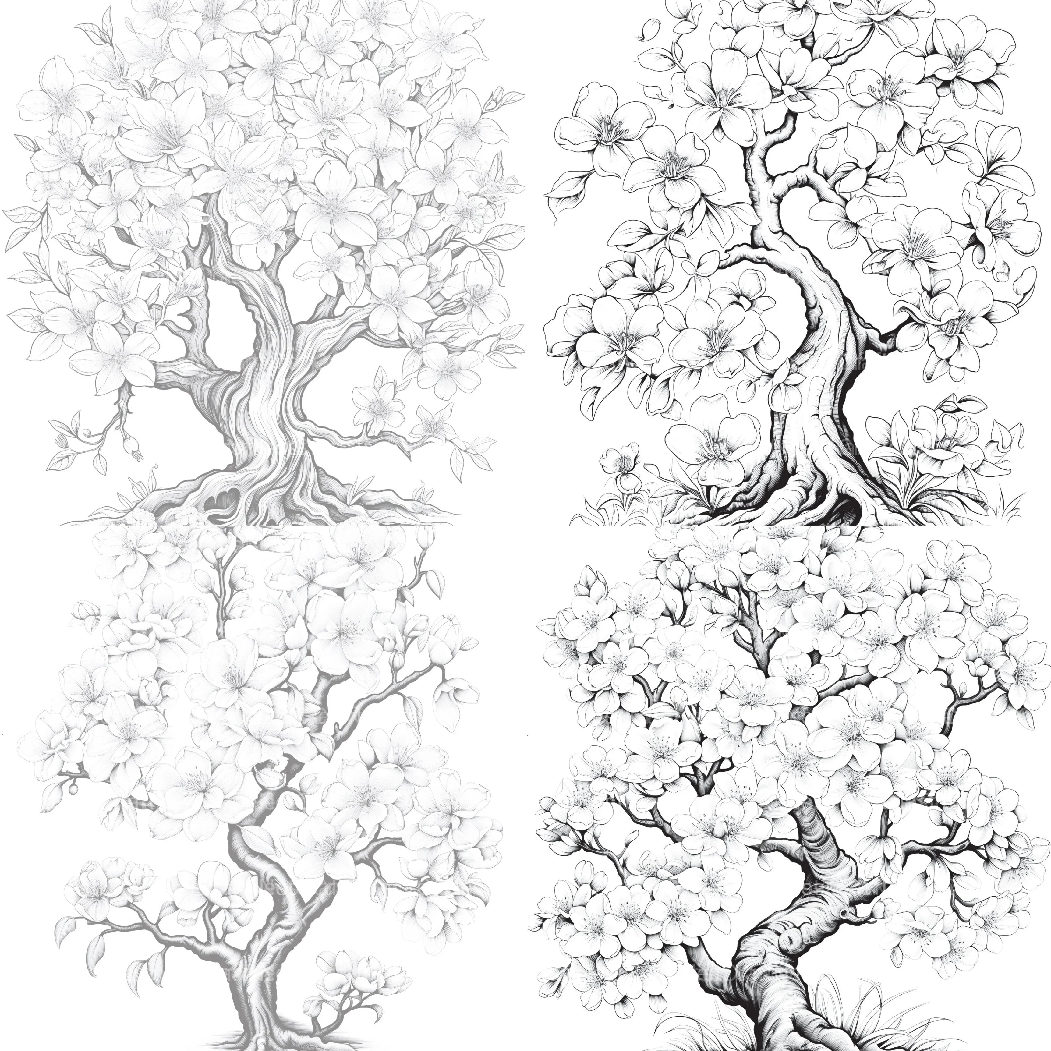 Blooming Tree Coloring Book - CraftNest - Digital Crafting and Art
