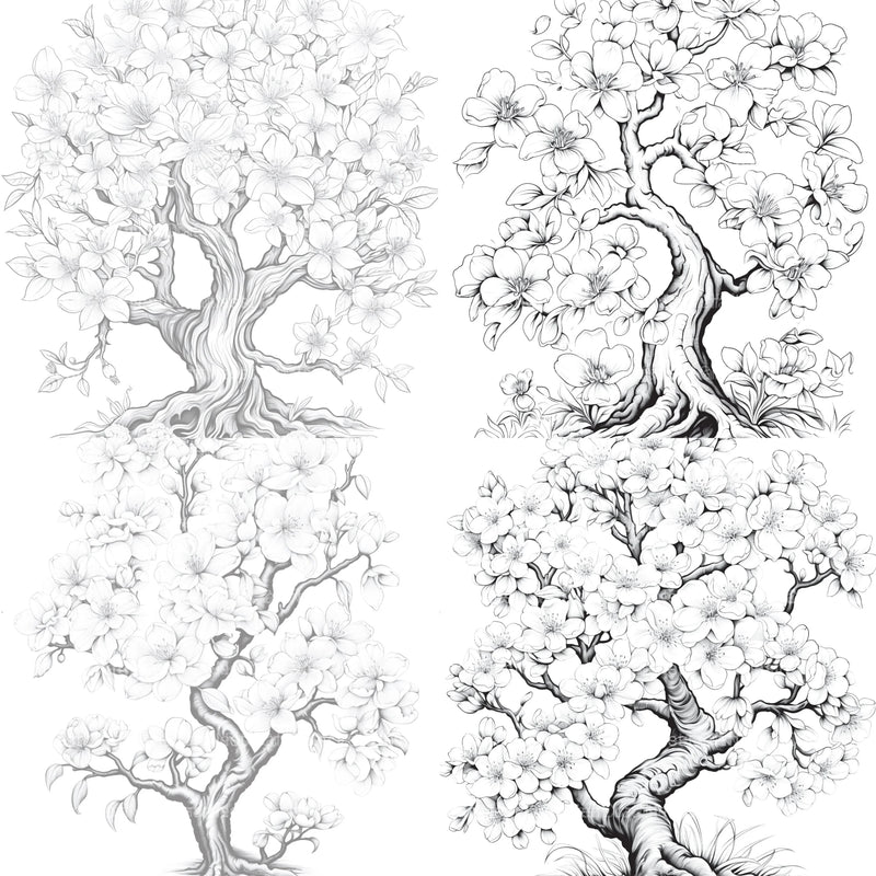 Blooming Tree Coloring Book - CraftNest - Digital Crafting and Art