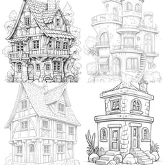 Mixed Tiny House Coloring Book - CraftNest - Digital Crafting and Art