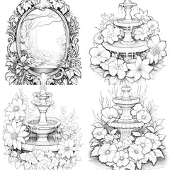 Blooming Fountain Coloring Book - CraftNest - Digital Crafting and Art