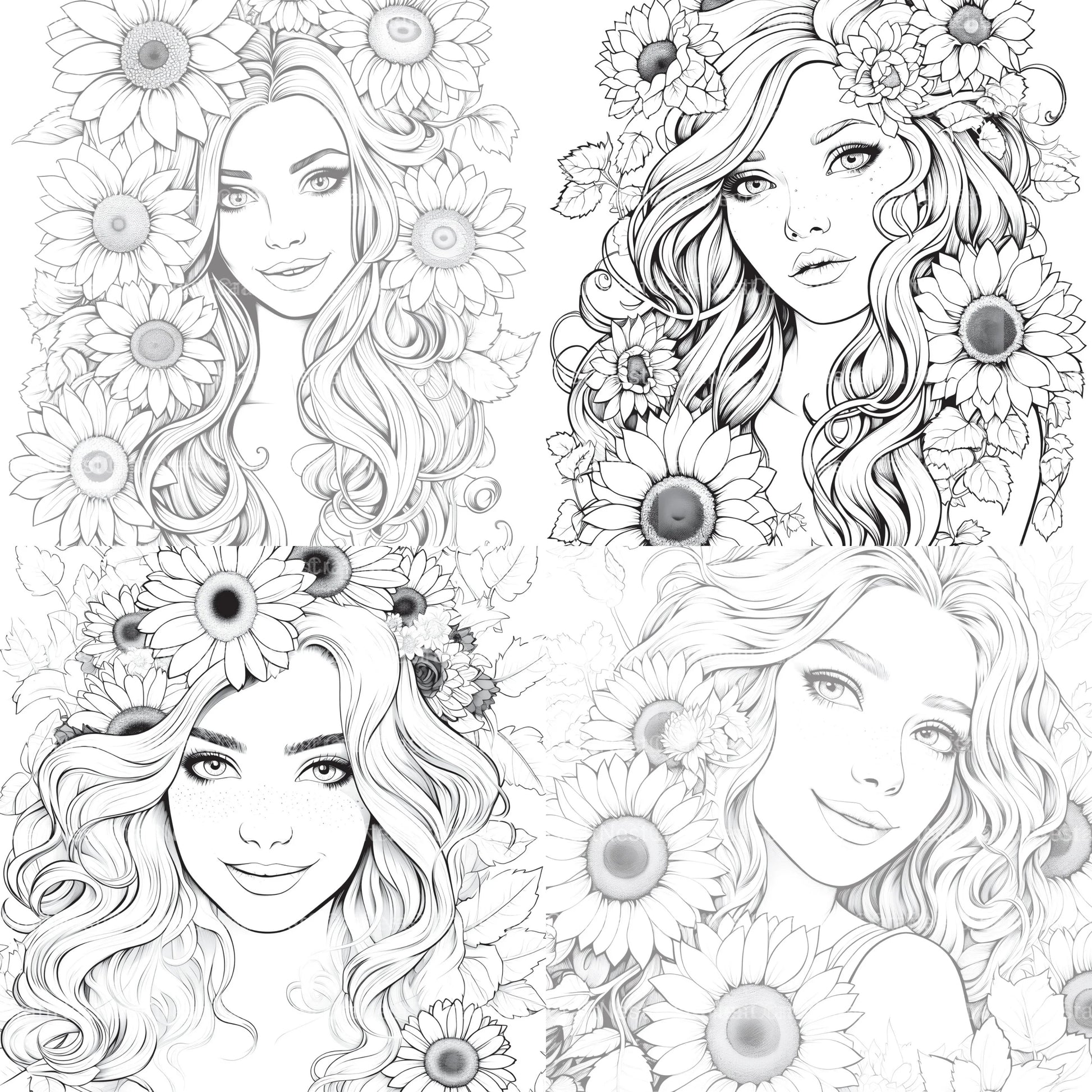Venetian Carnival Woman Coloring Book - CraftNest - Digital Crafting and Art