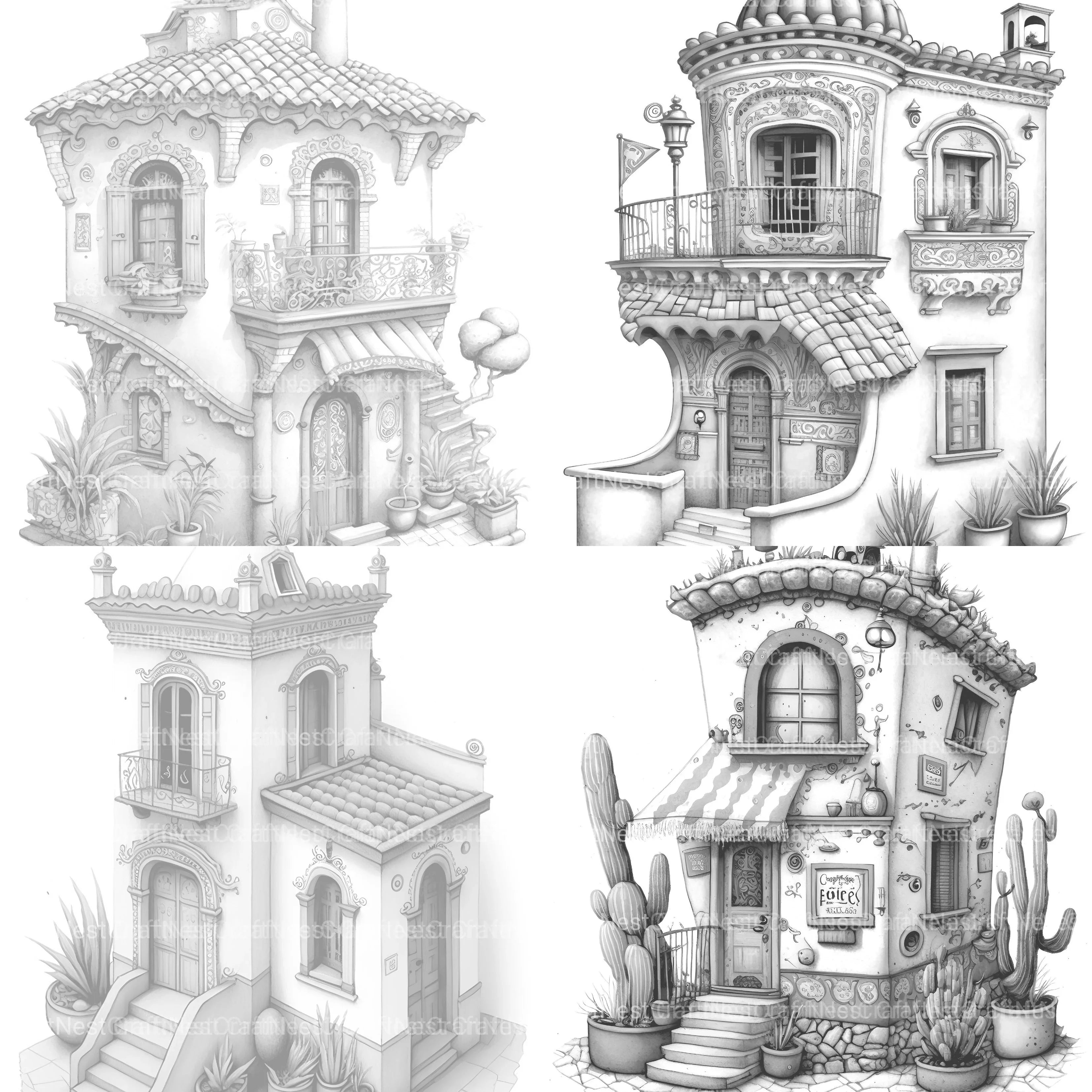 Mexican Tiny House Coloring Book - CraftNest - Digital Crafting and Art