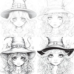 Cute Witch Coloring Book - CraftNest - Digital Crafting and Art