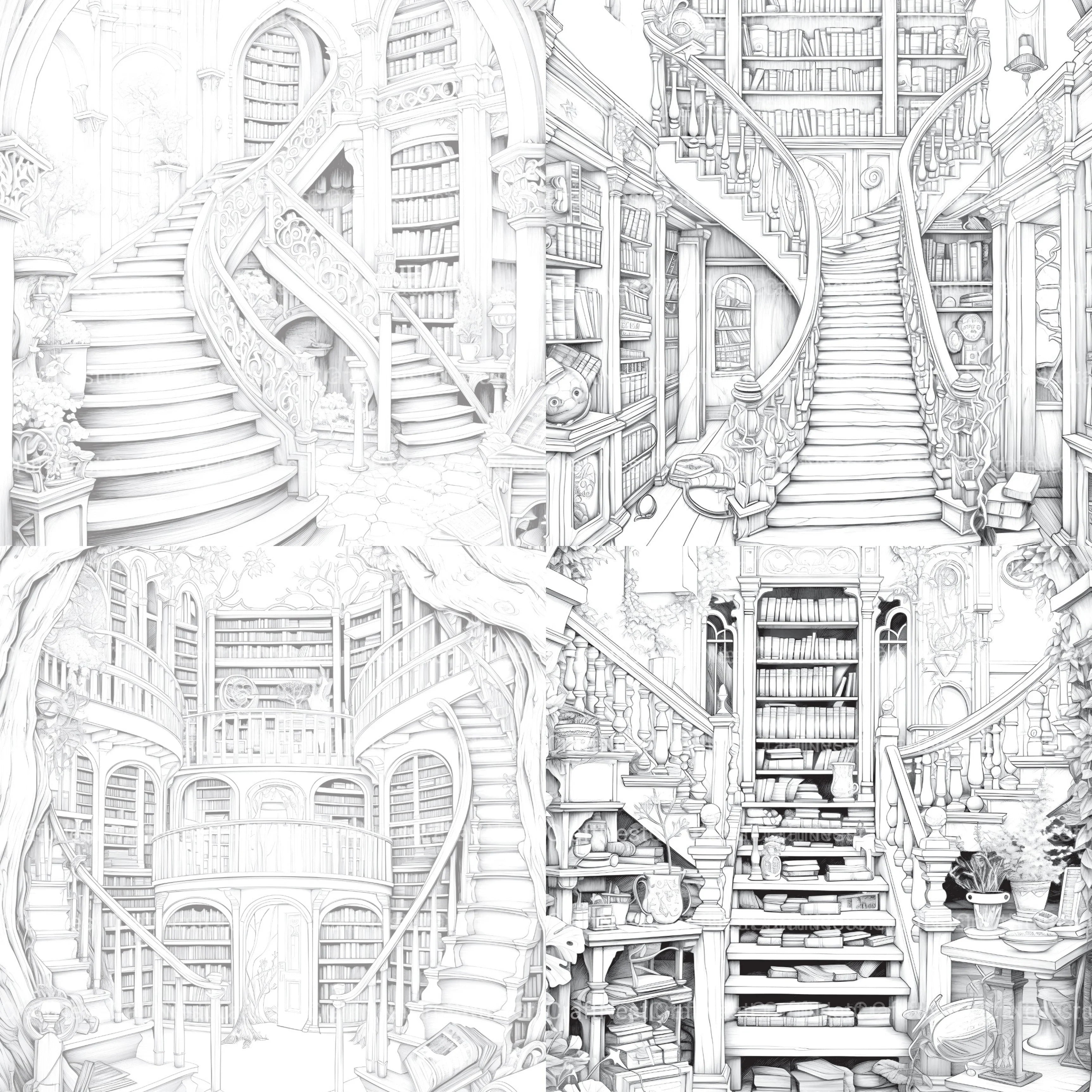 Enchanted Library Coloring Book - CraftNest - Digital Crafting and Art