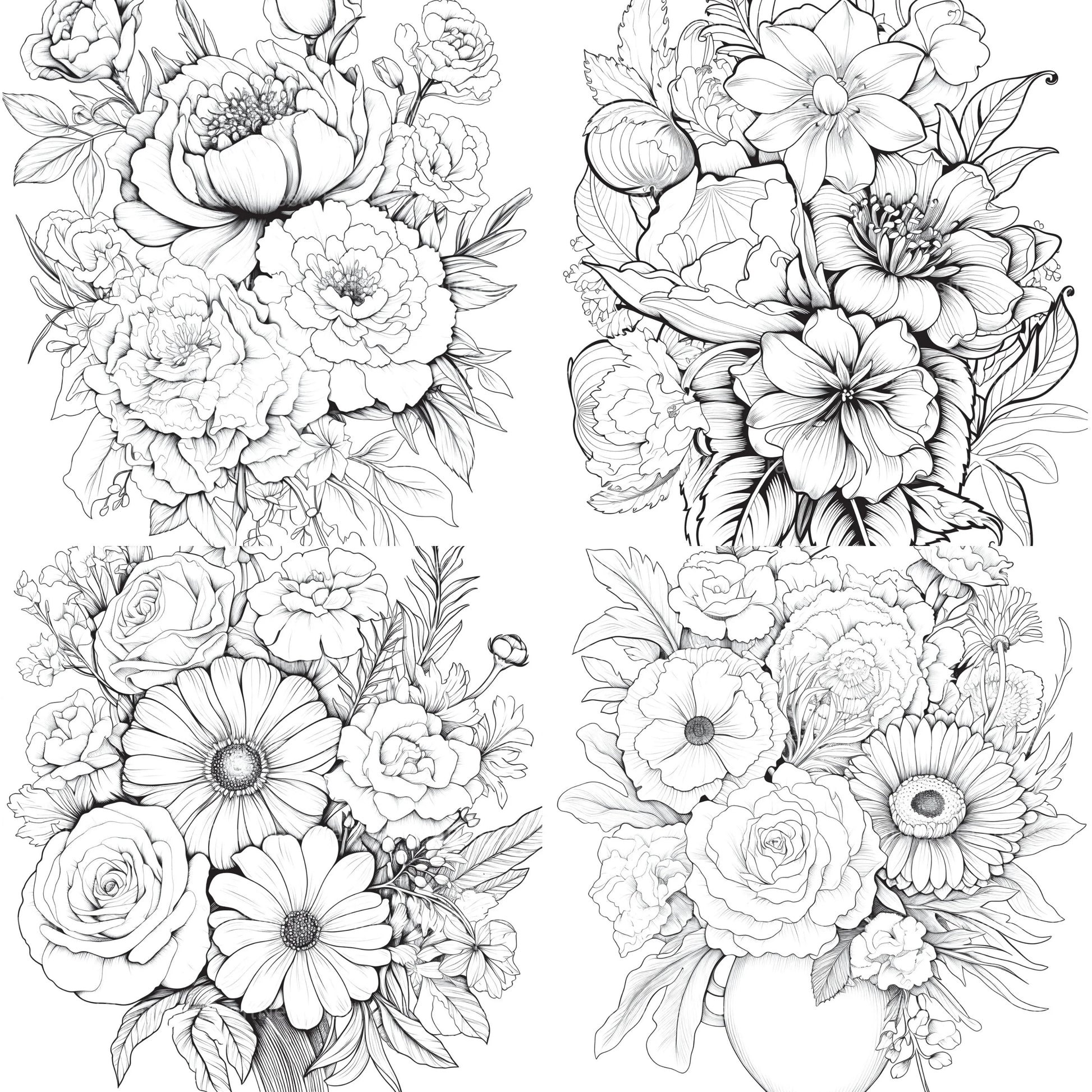 Flower Coloring Book 2 - CraftNest - Digital Crafting and Art