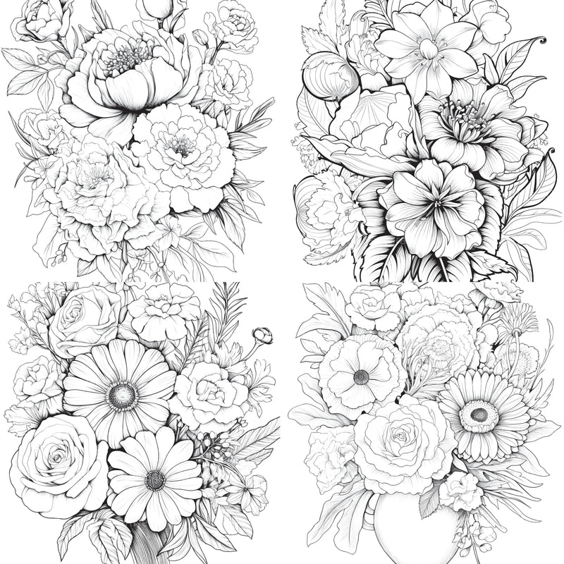 Flower Coloring Book 2 - CraftNest - Digital Crafting and Art
