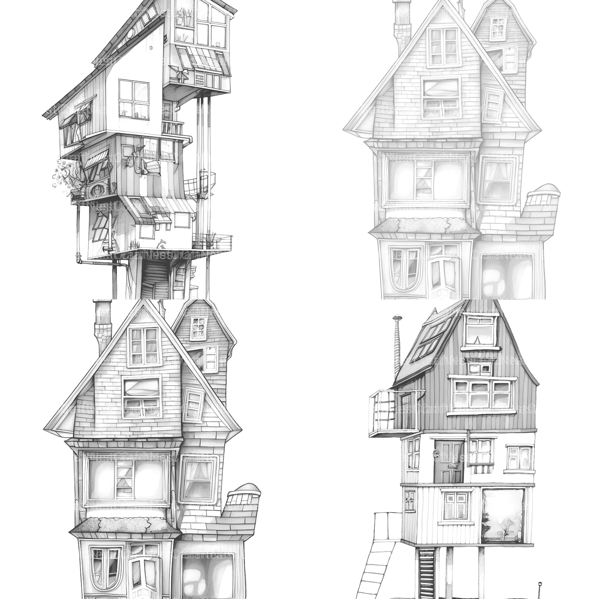 Contemporary Tiny House Coloring Book - CraftNest - Digital Crafting and Art