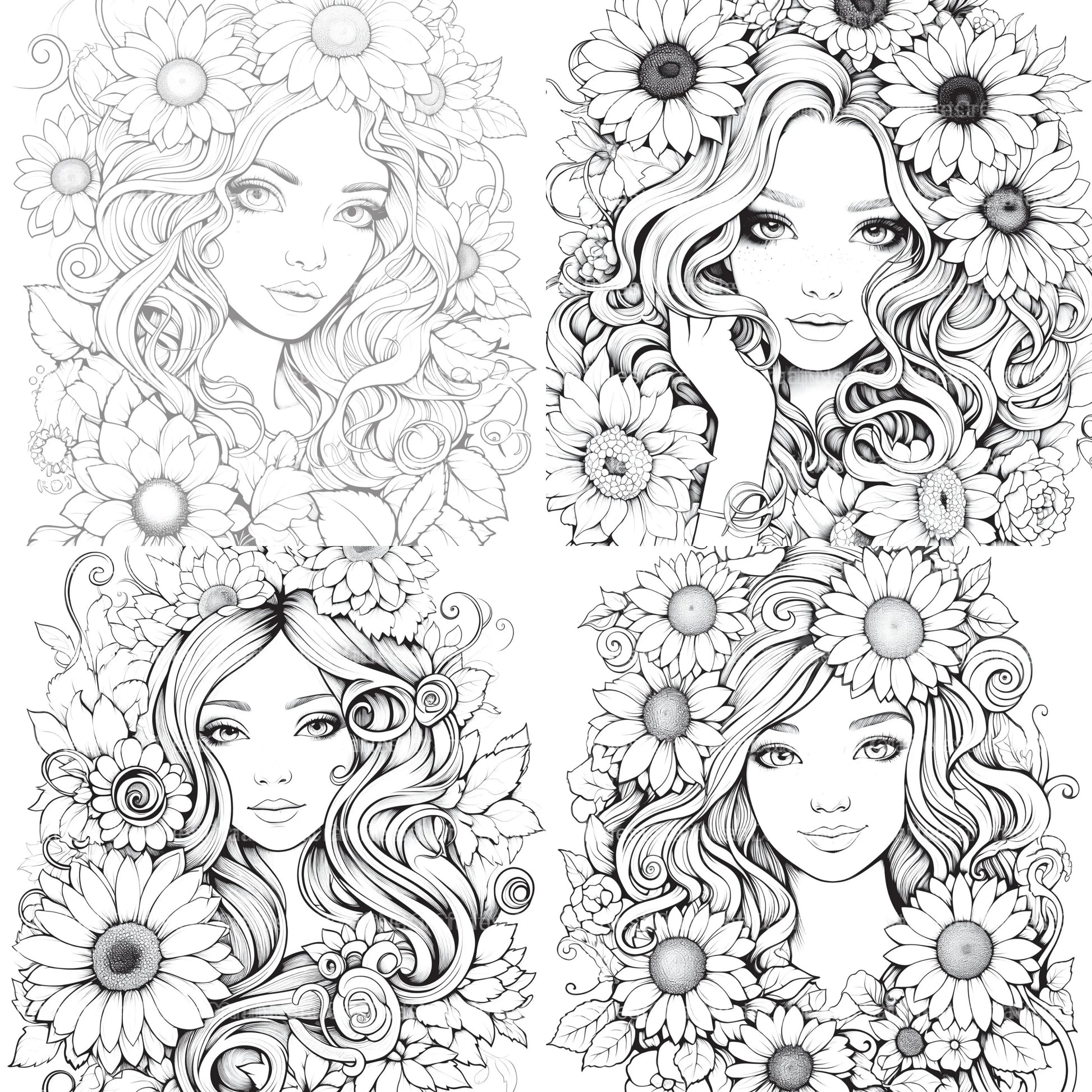 Venetian Carnival Woman Coloring Book - CraftNest - Digital Crafting and Art