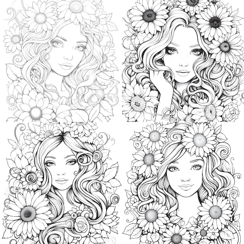 Venetian Carnival Woman Coloring Book - CraftNest - Digital Crafting and Art