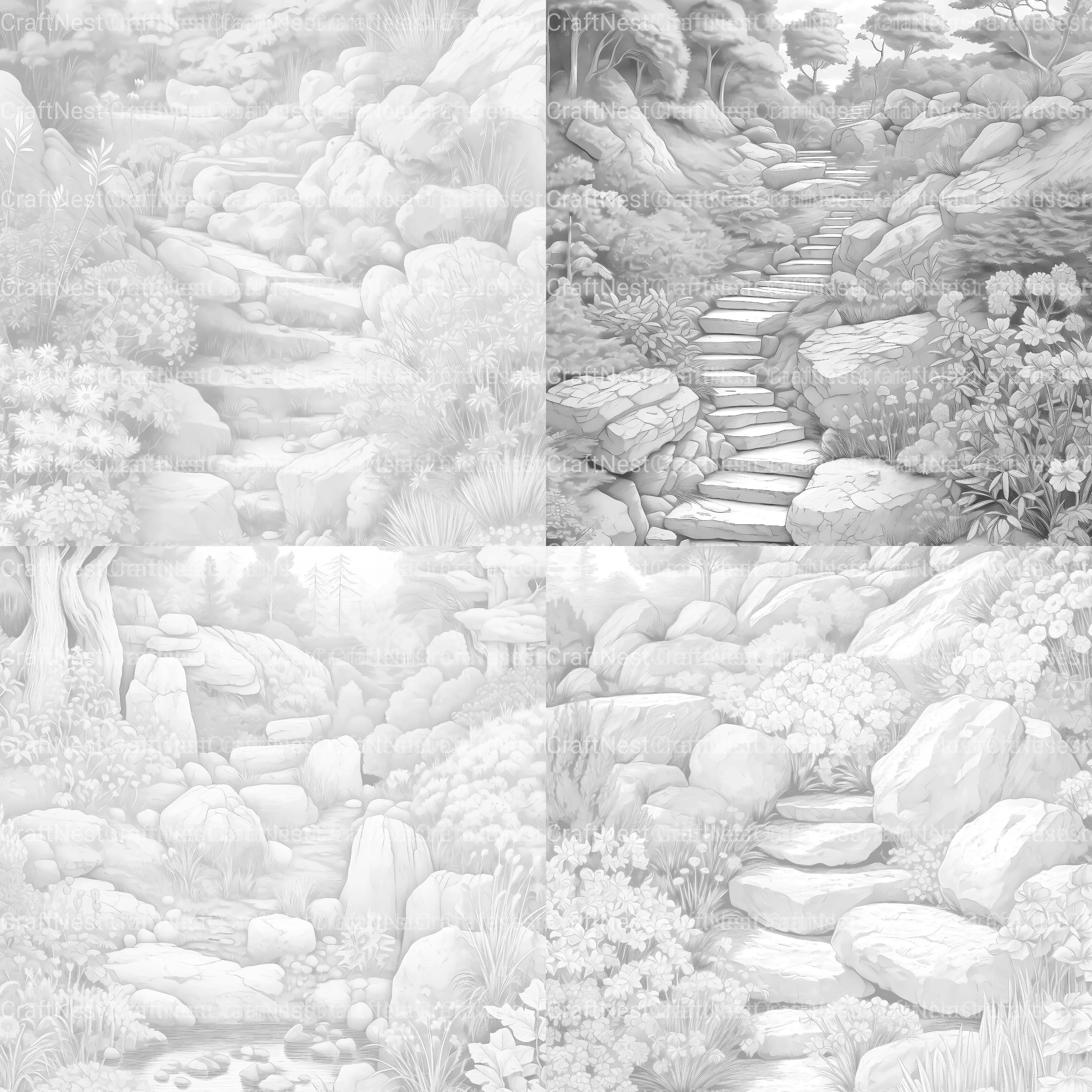 Rock Garden Coloring Book - CraftNest - Digital Crafting and Art