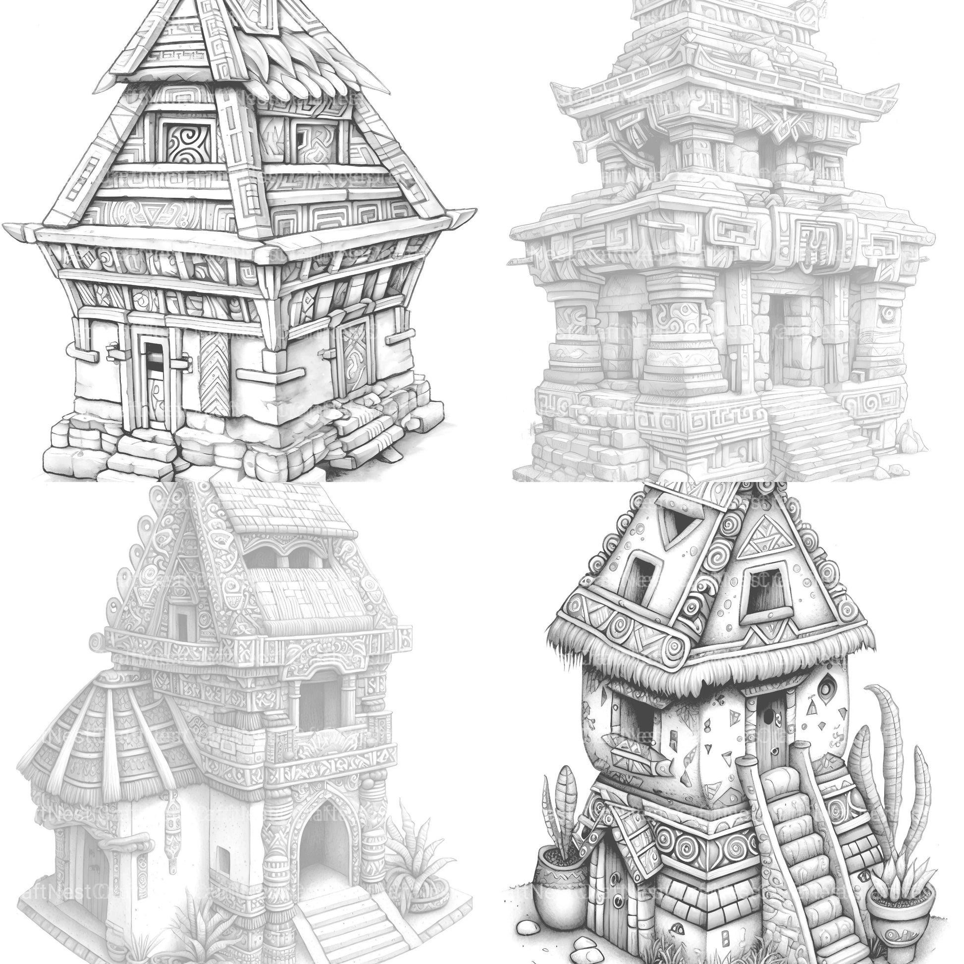 Castle Tiny House Coloring Book - CraftNest - Digital Crafting and Art