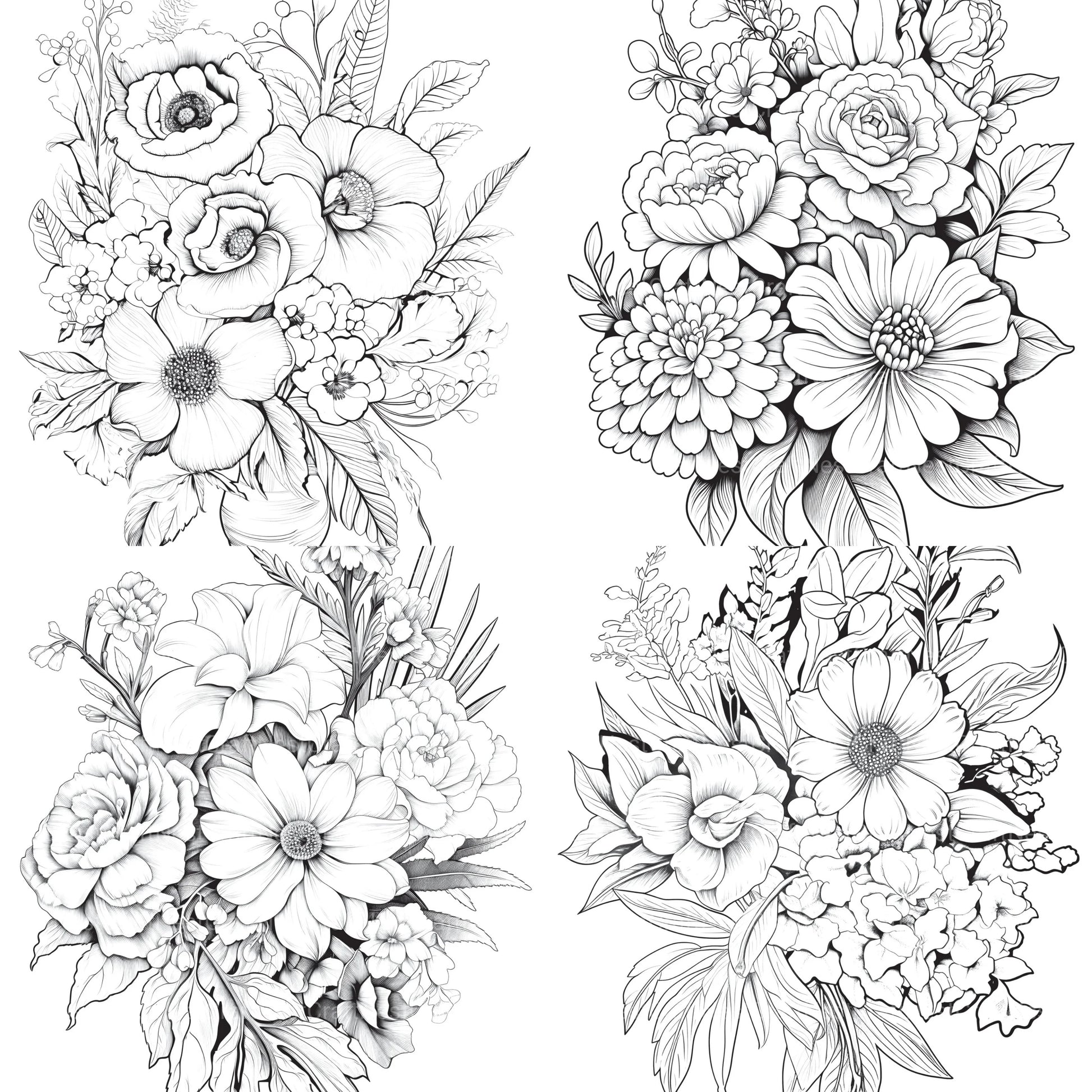 Flower Coloring Book 2 - CraftNest - Digital Crafting and Art