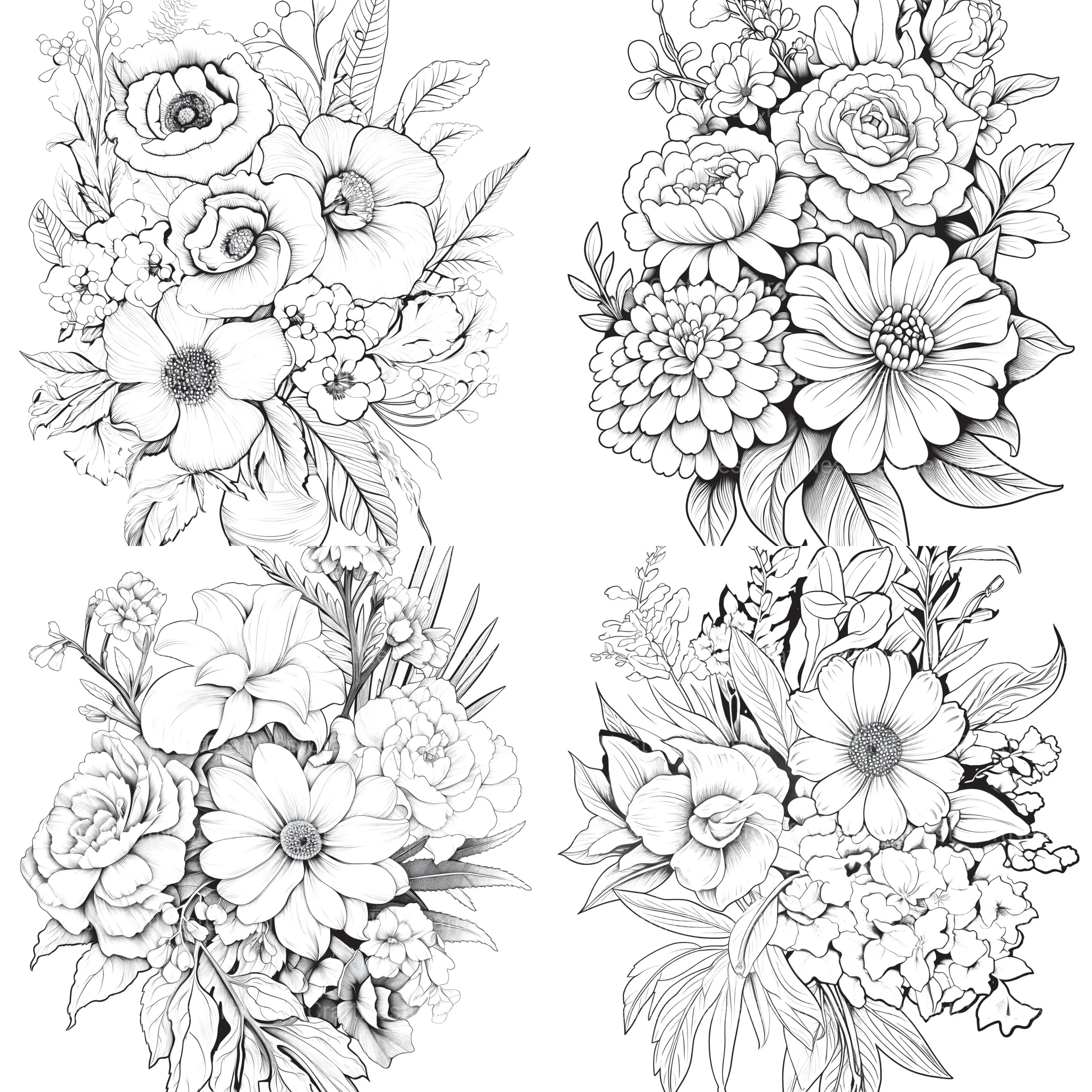 Flower Coloring Book 2 - CraftNest - Digital Crafting and Art