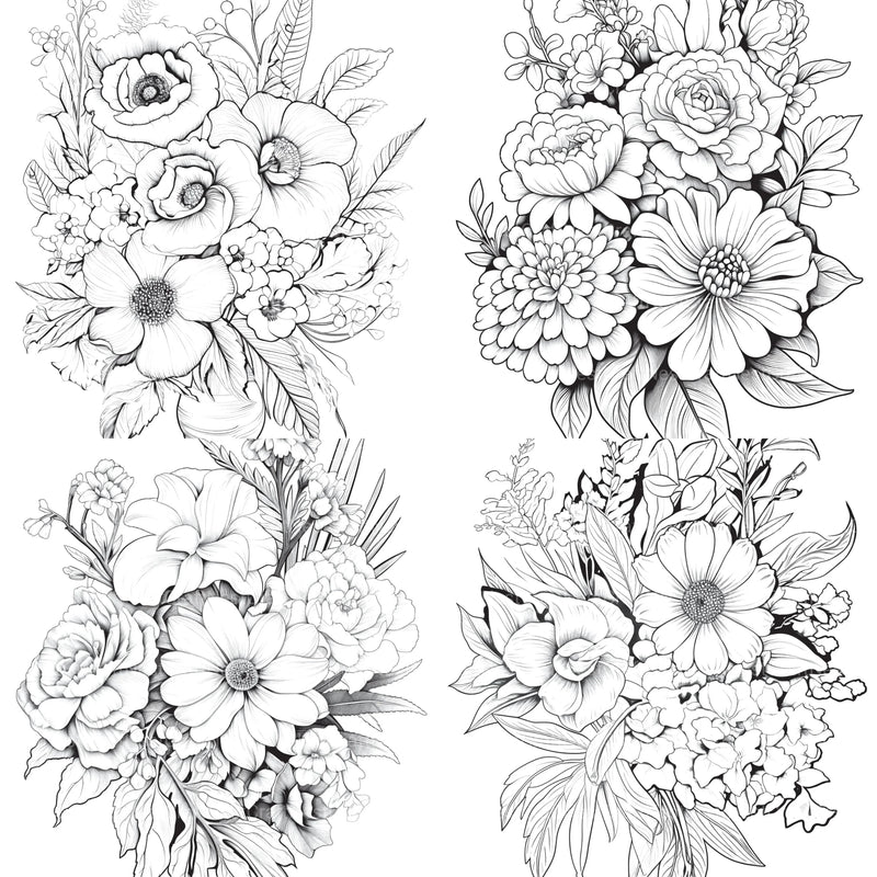 Flower Coloring Book 2 - CraftNest - Digital Crafting and Art