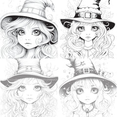 Cute Witch Coloring Book - CraftNest - Digital Crafting and Art