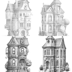 Townhouse Tiny House Coloring Book - CraftNest - Digital Crafting and Art