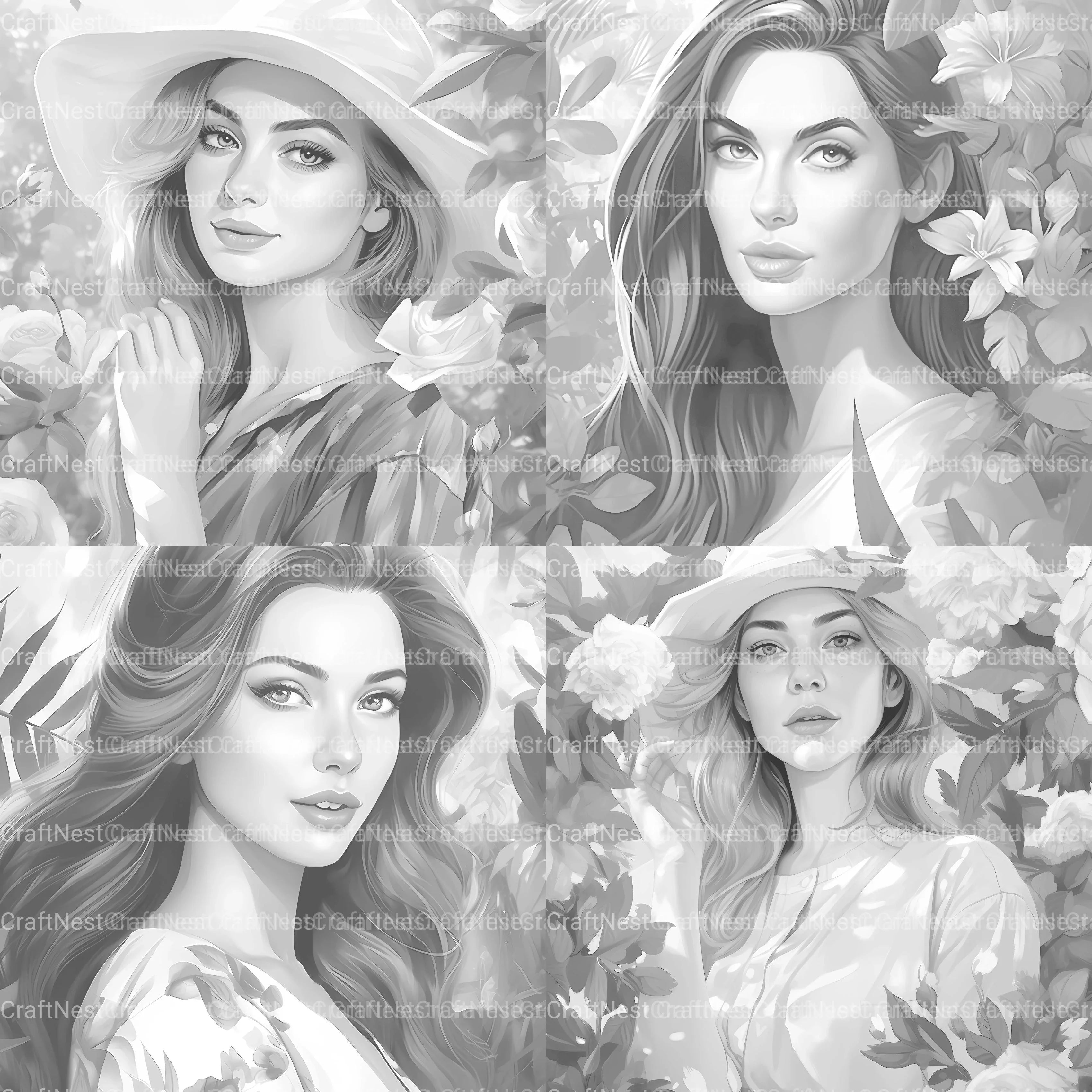 Beautiful Woman Coloring Book - CraftNest - Digital Crafting and Art