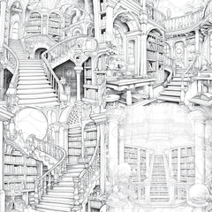 Enchanted Library Coloring Book - CraftNest - Digital Crafting and Art