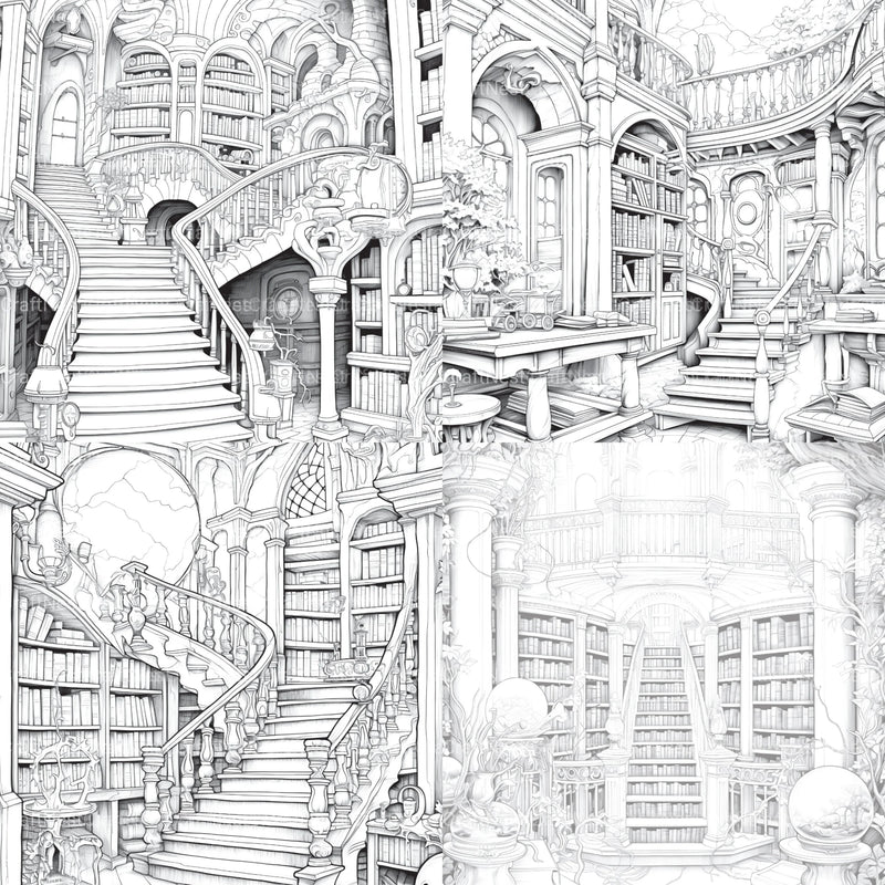 Enchanted Library Coloring Book - CraftNest - Digital Crafting and Art