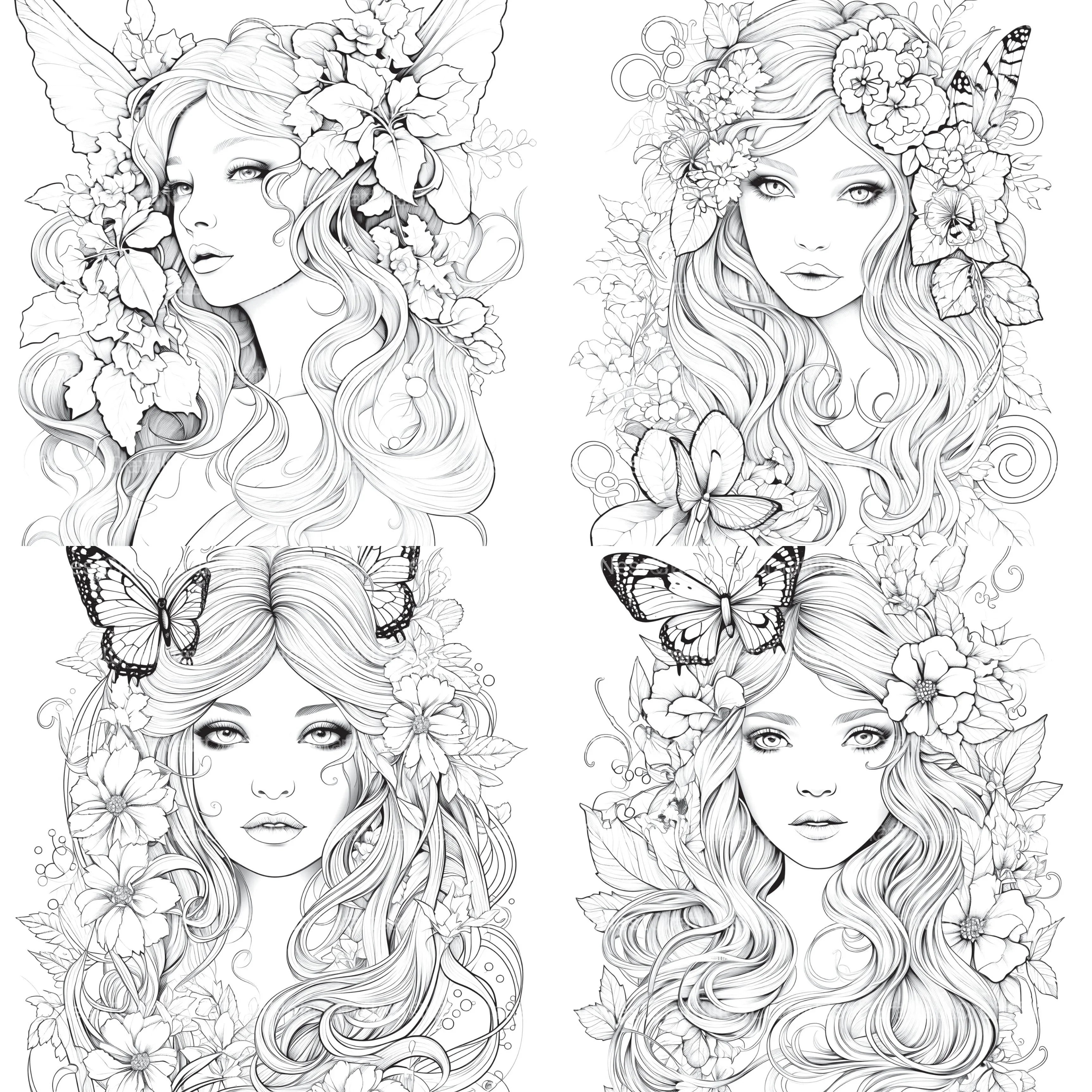 Beautiful Fairies Coloring Book