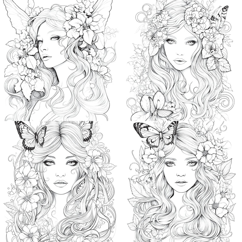 Beautiful Fairies Coloring Book - CraftNest - Digital Crafting and Art