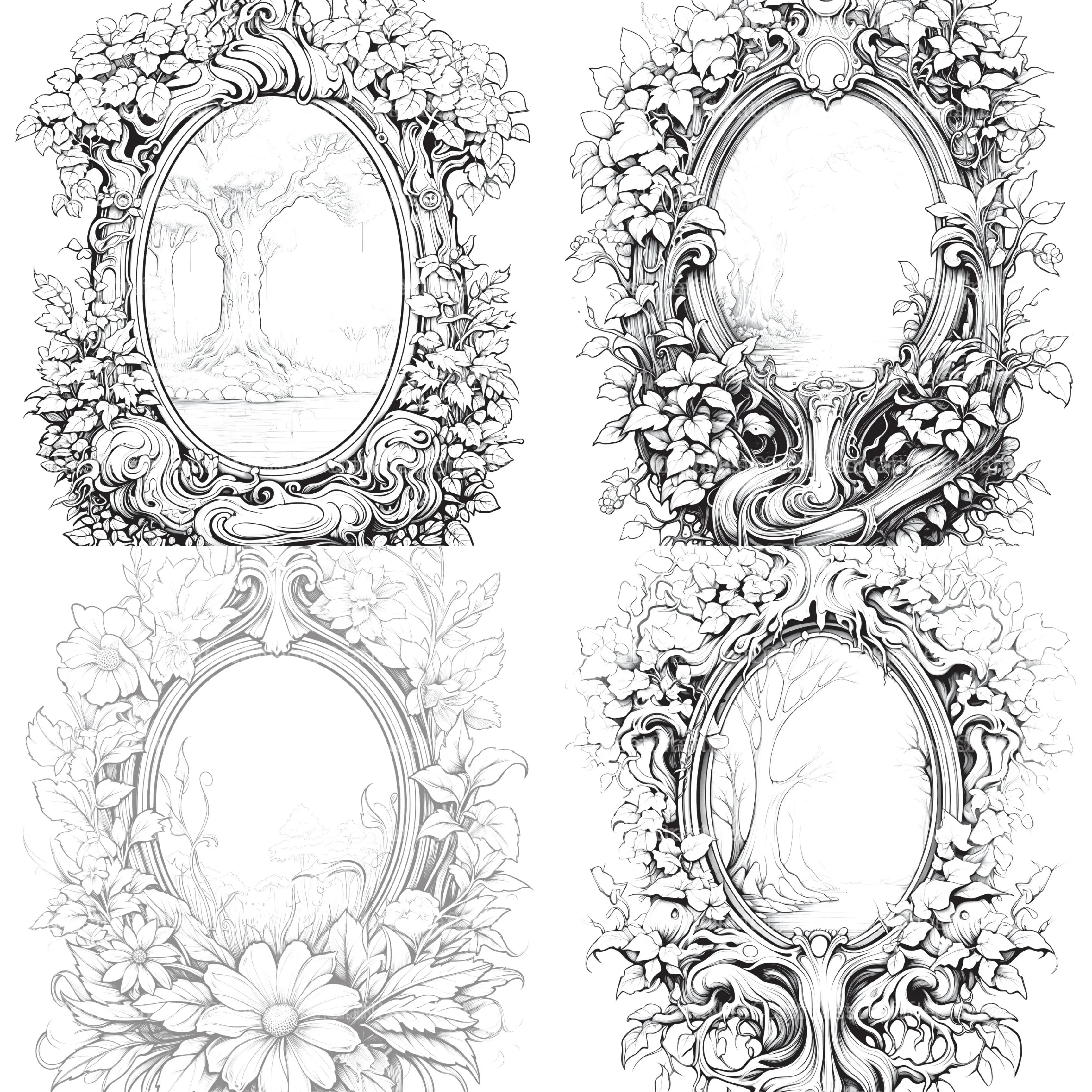 Blooming Mirror Coloring Book - CraftNest - Digital Crafting and Art