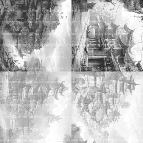 Old Chinese Village Coloring Book - CraftNest - Digital Crafting and Art