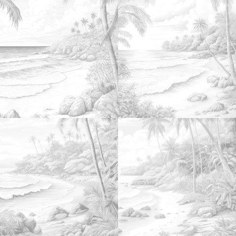 Tropical Beach Coloring Book - CraftNest - Digital Crafting and Art